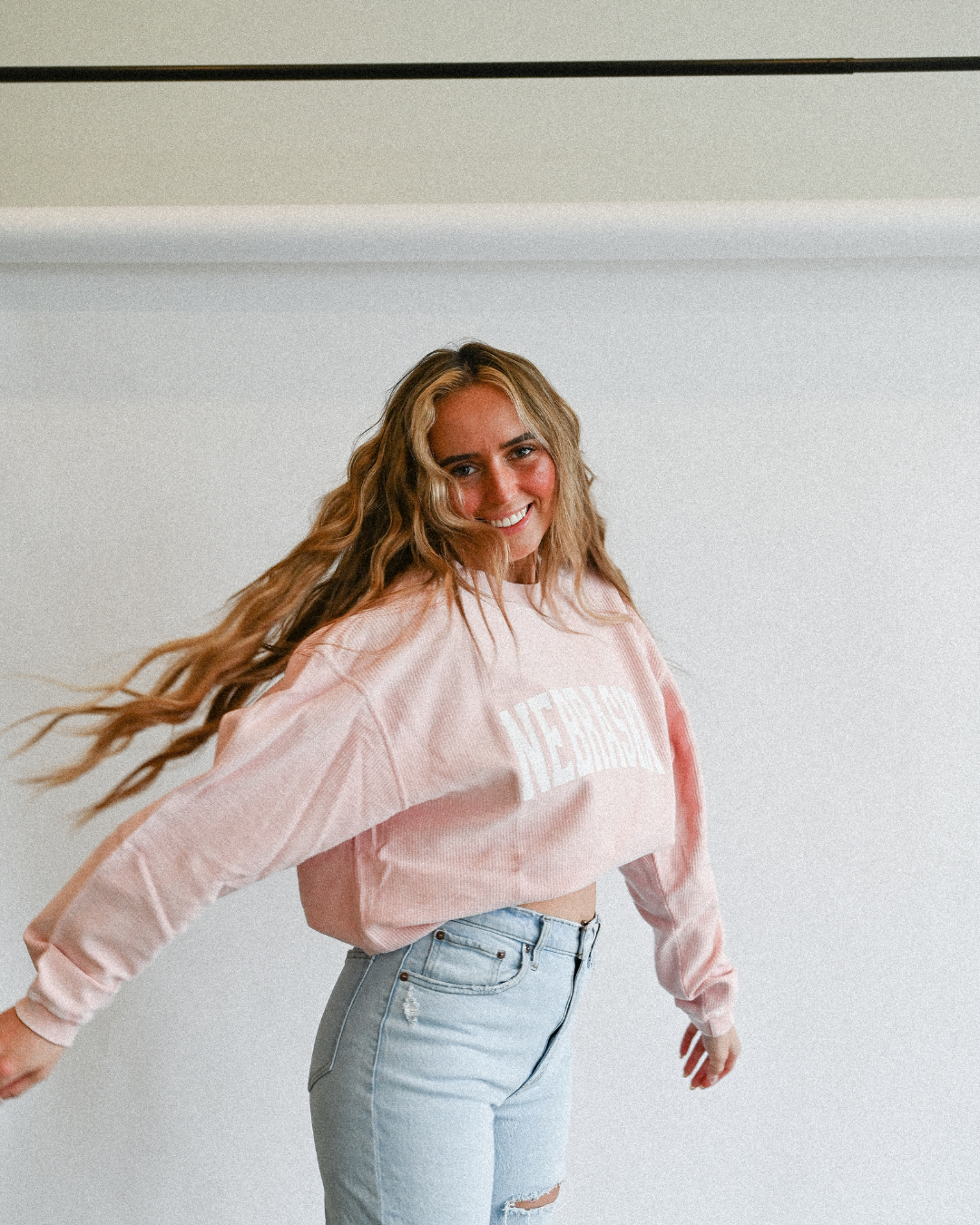 Nebraska Corded Crew - Pink