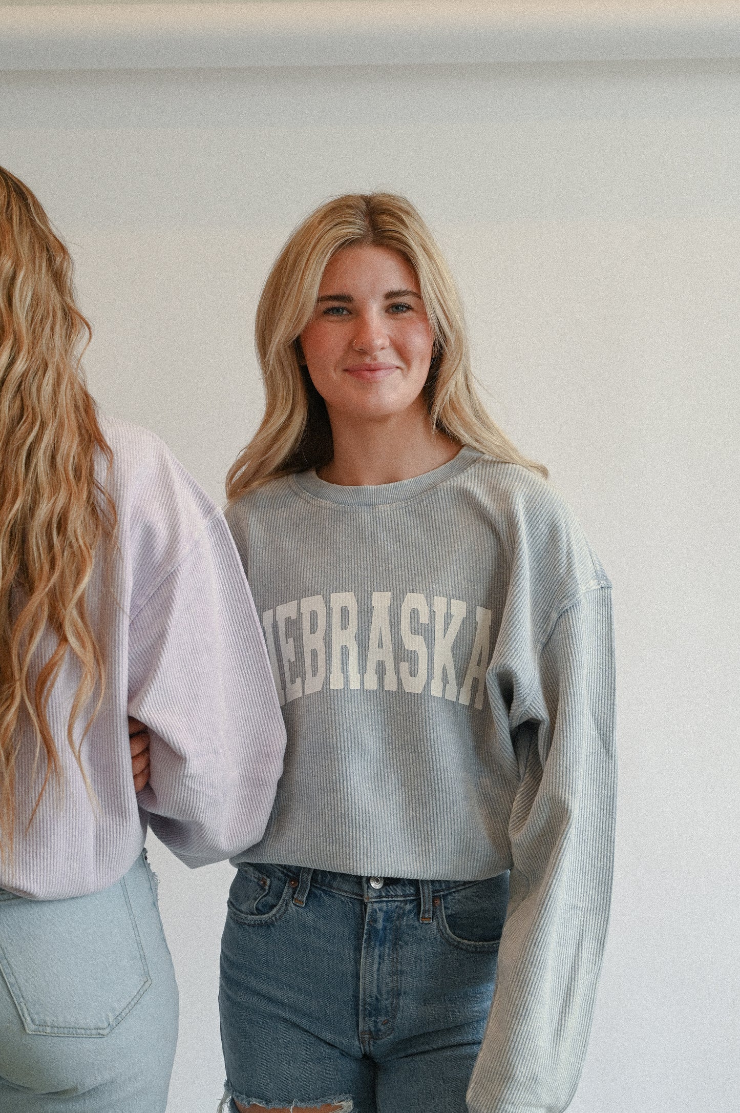 Nebraska Corded Crew - Light Blue