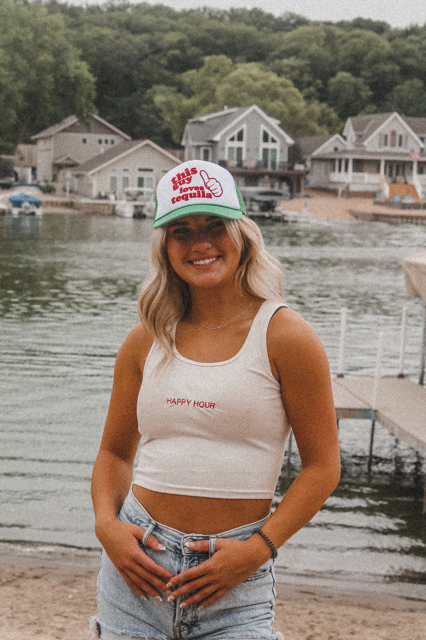 Happy Hour Embroidered Tank