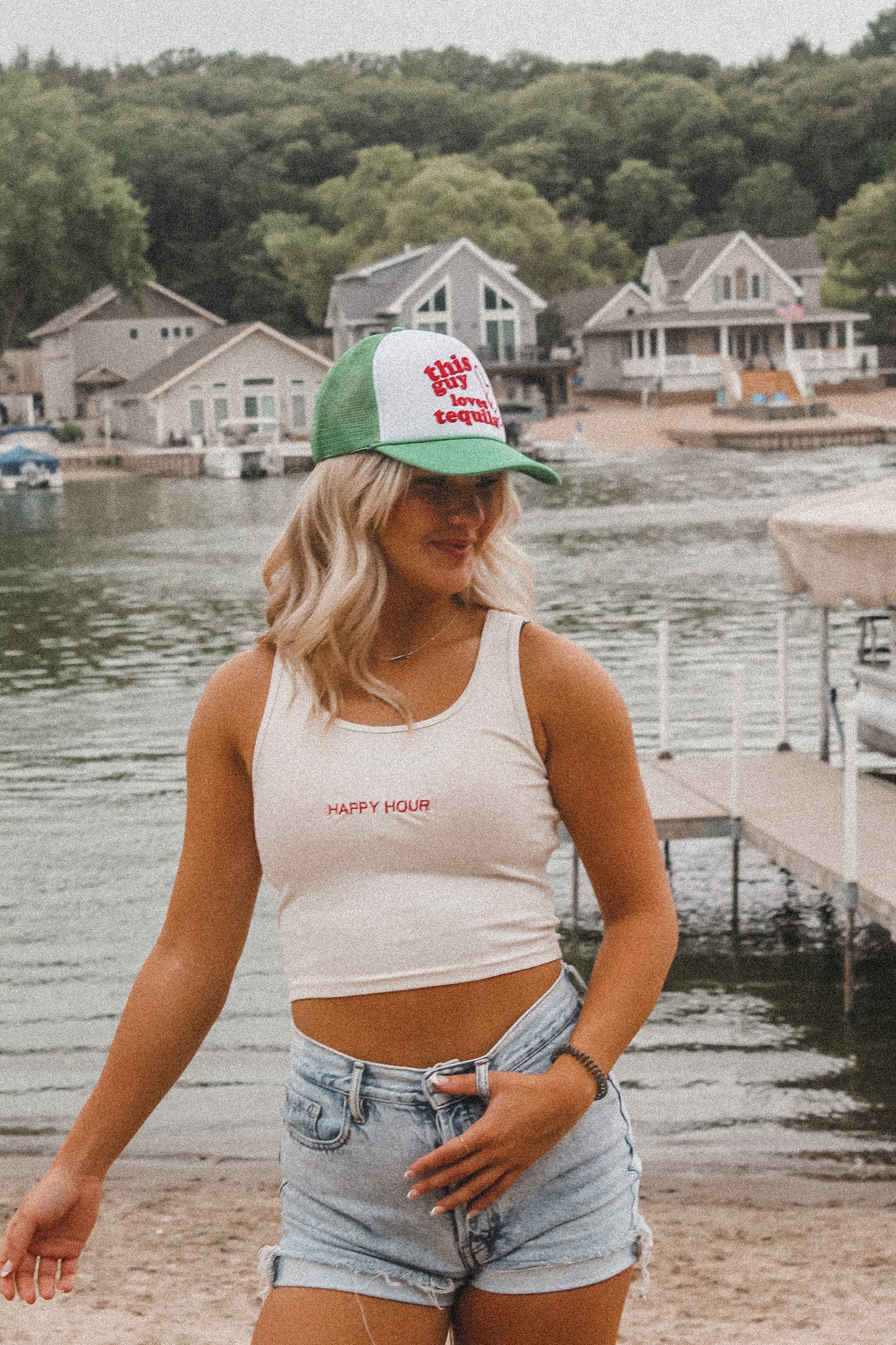Happy Hour Embroidered Tank