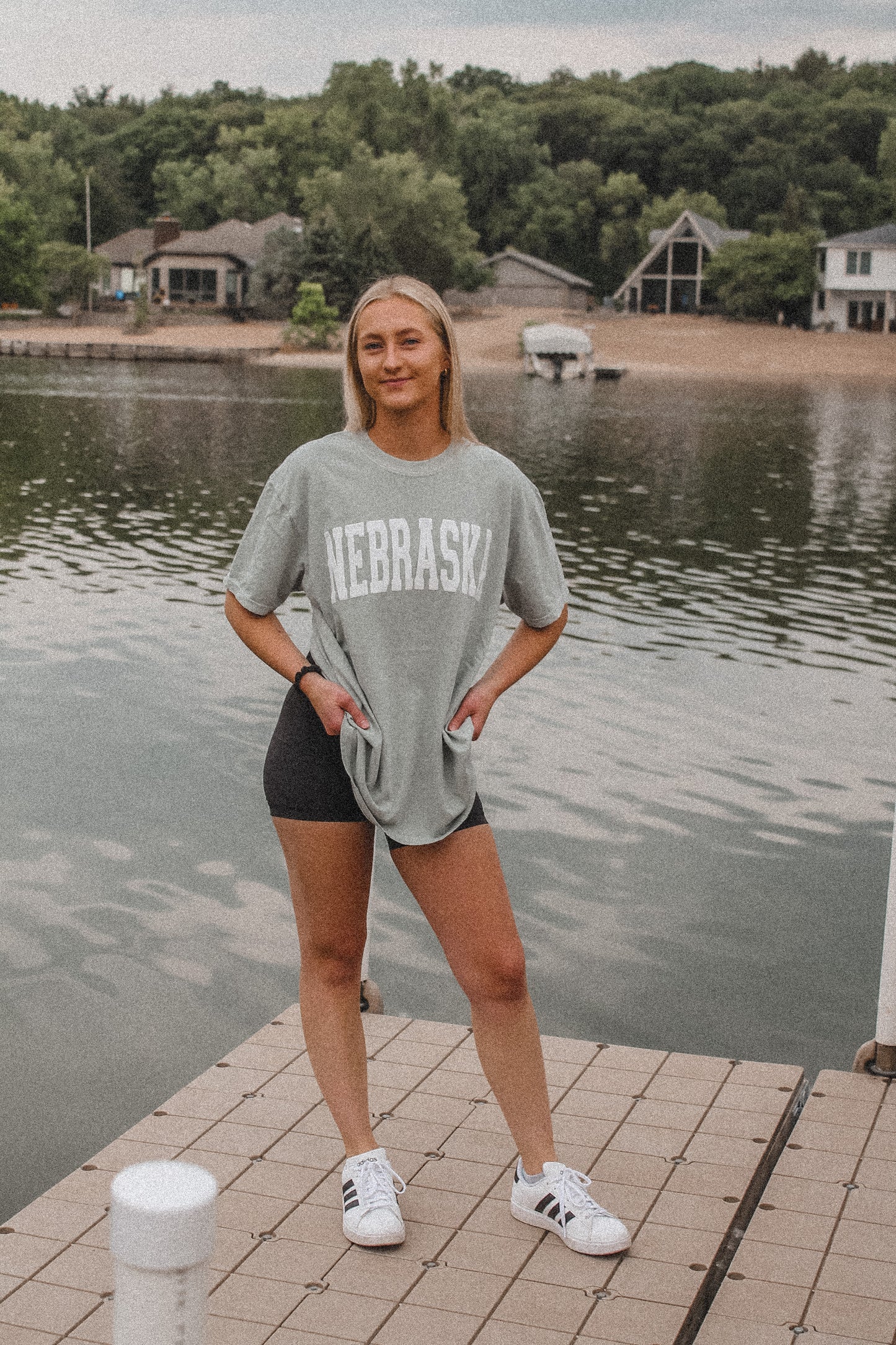Nebraska Varsity Puff Tee - Sage
