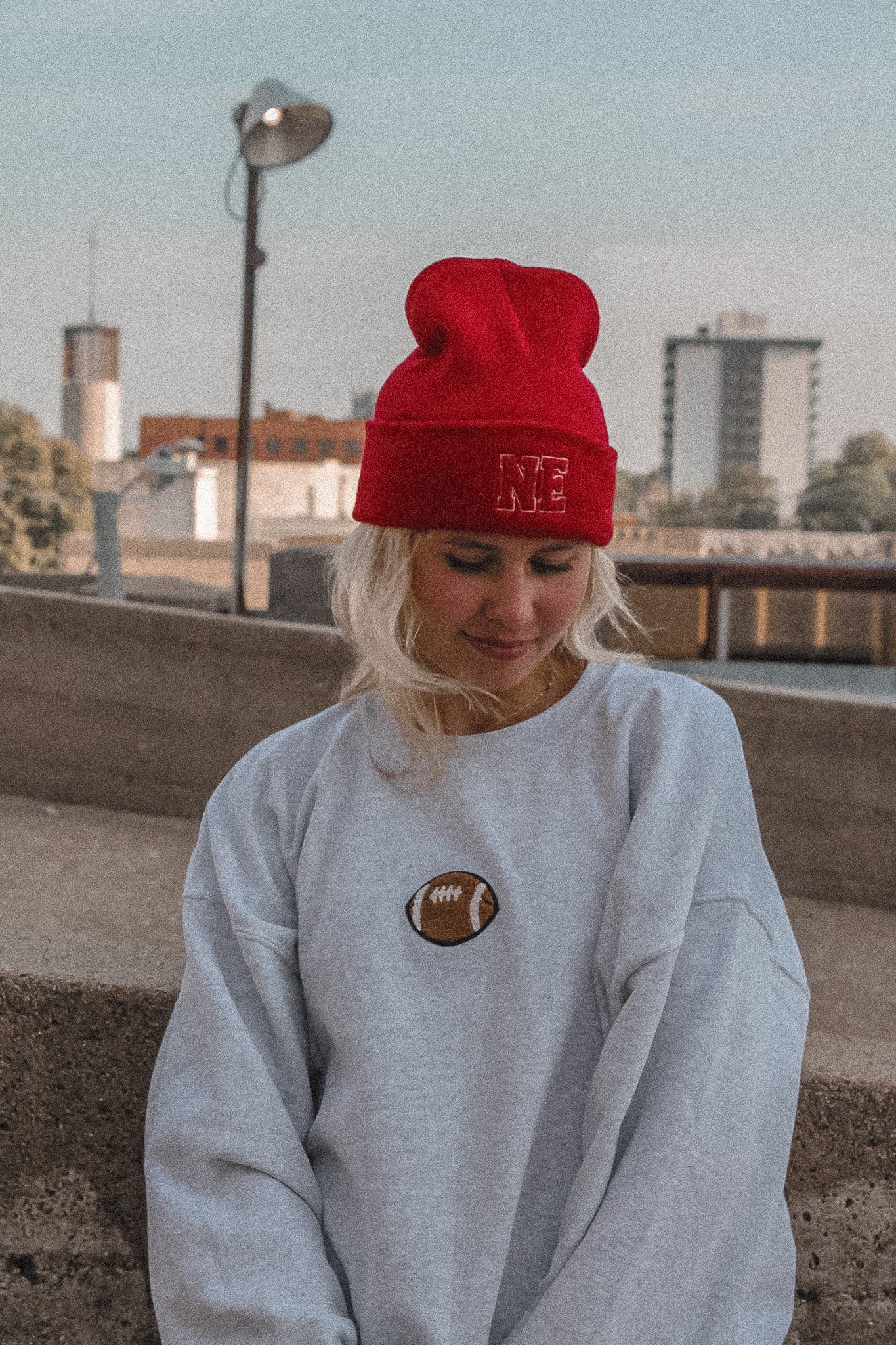 NE Embroidered Beanie