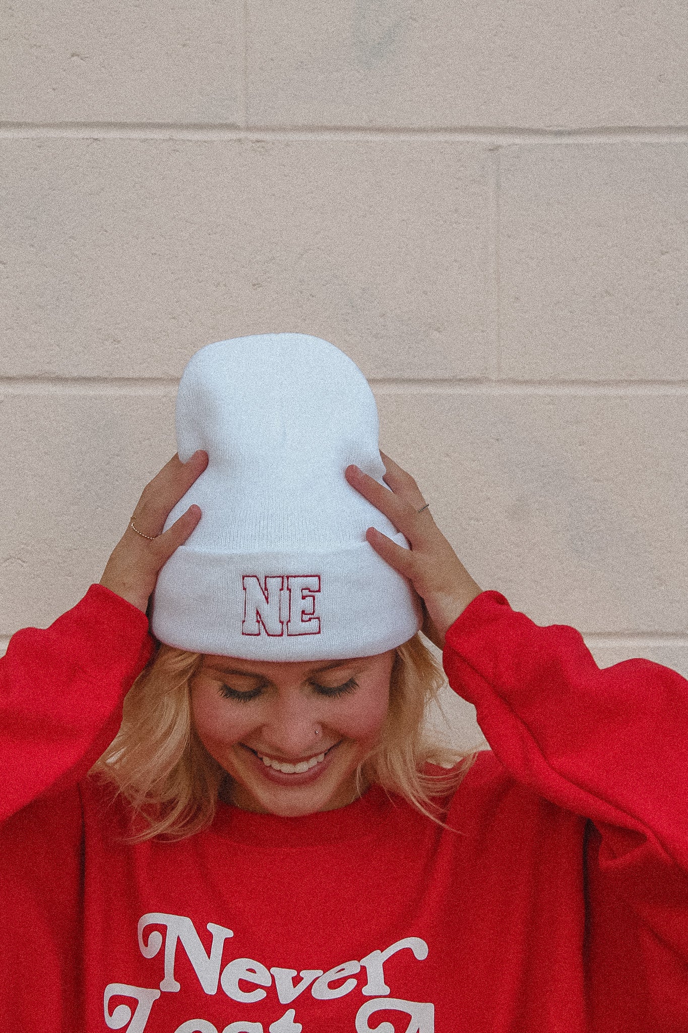 NE Embroidered Beanie