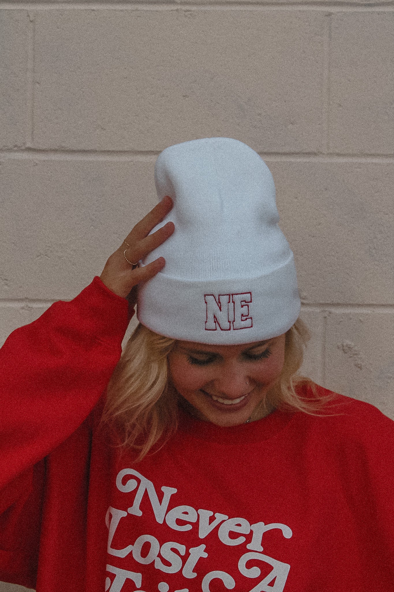 NE Embroidered Beanie