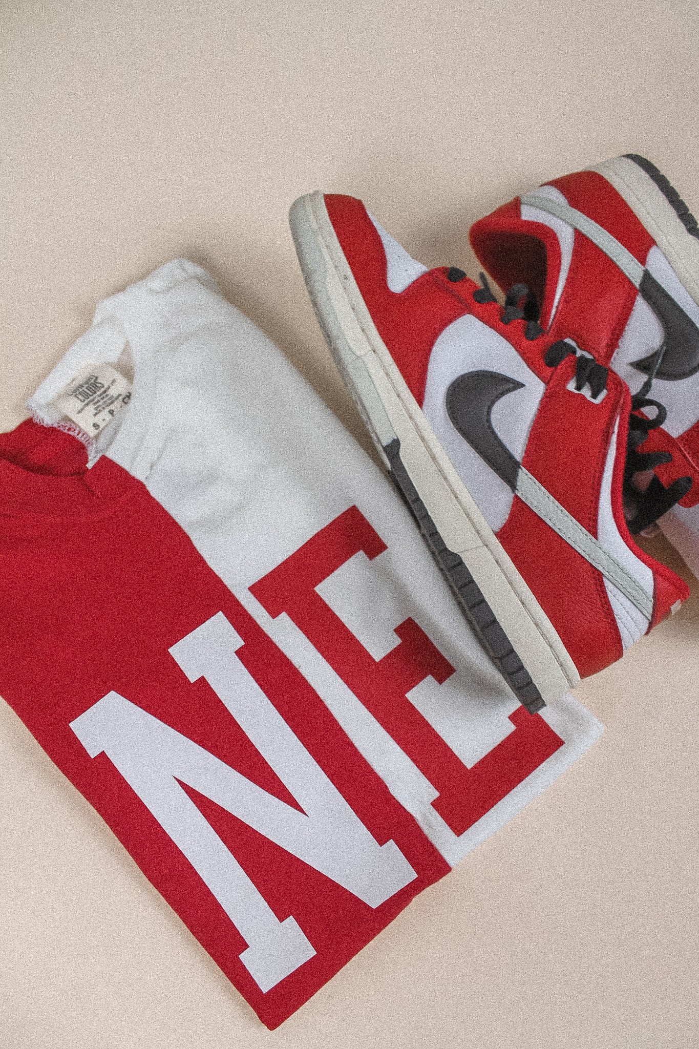 NE Half and Half Tee - Red