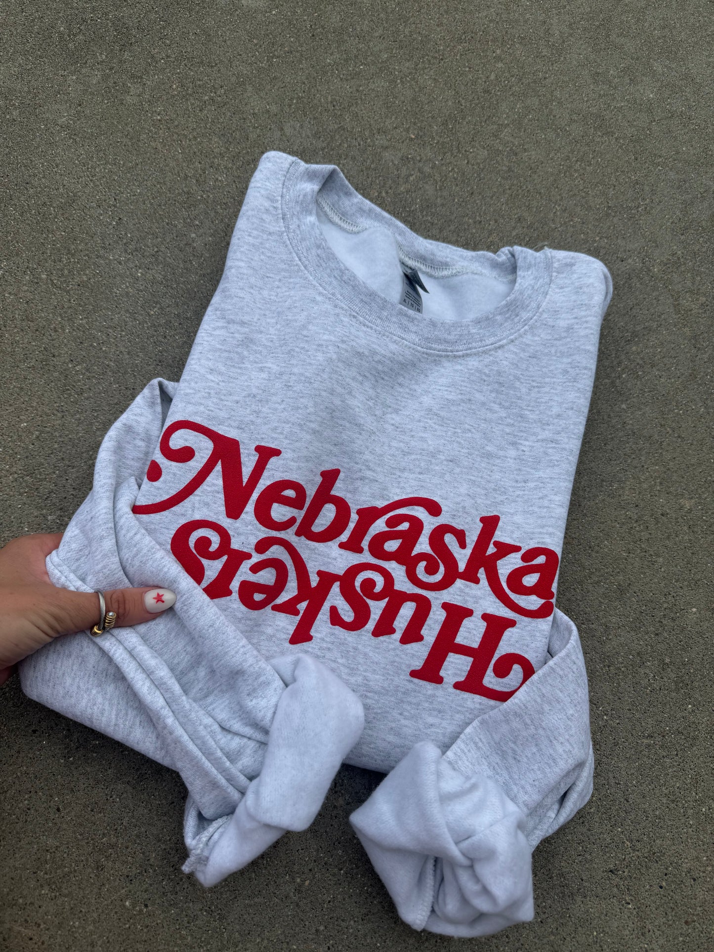 Nebraska Huskers Puff Crew - Grey