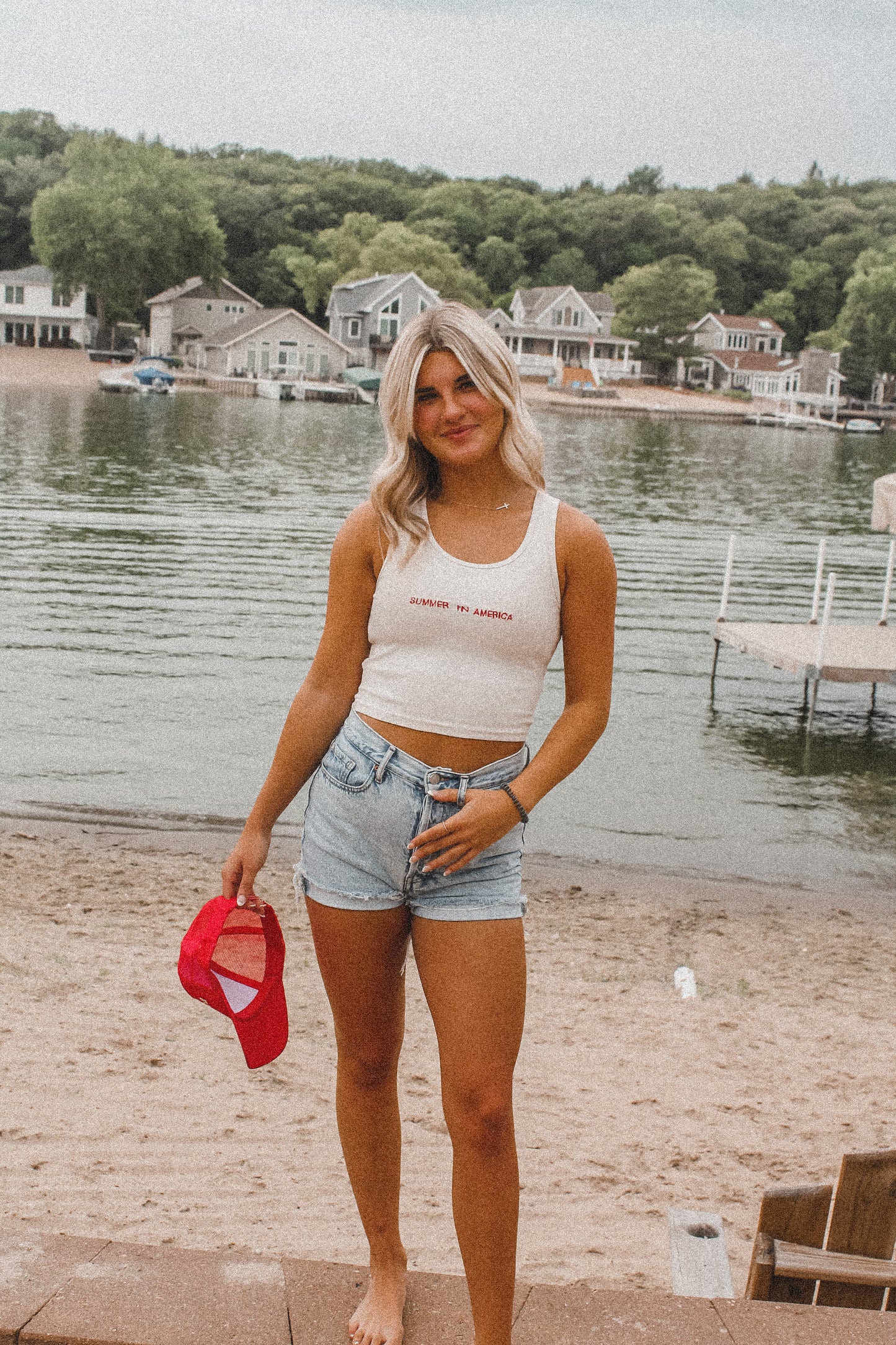 Summer in America Embroidered Tank