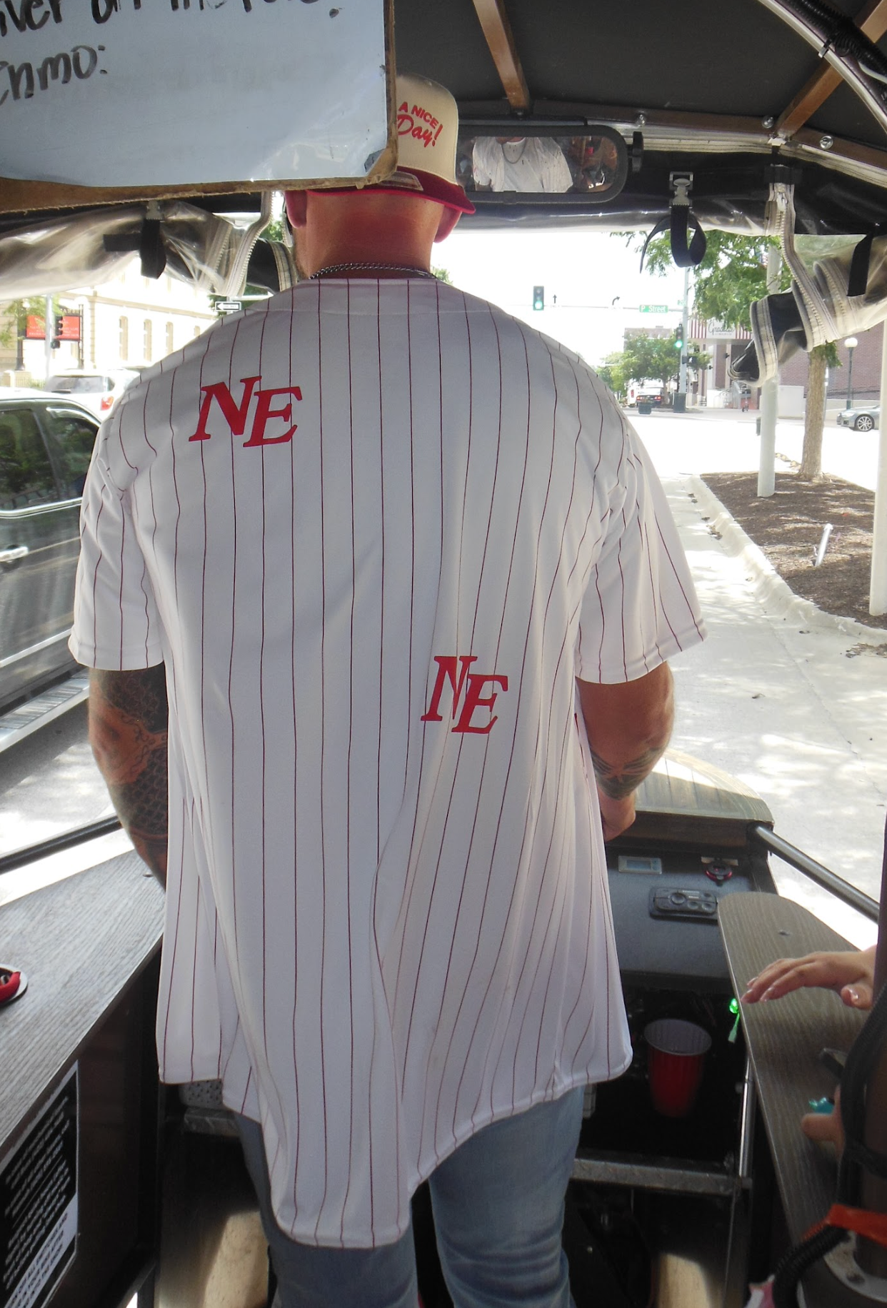 NE Pinstripe Jersey - Red