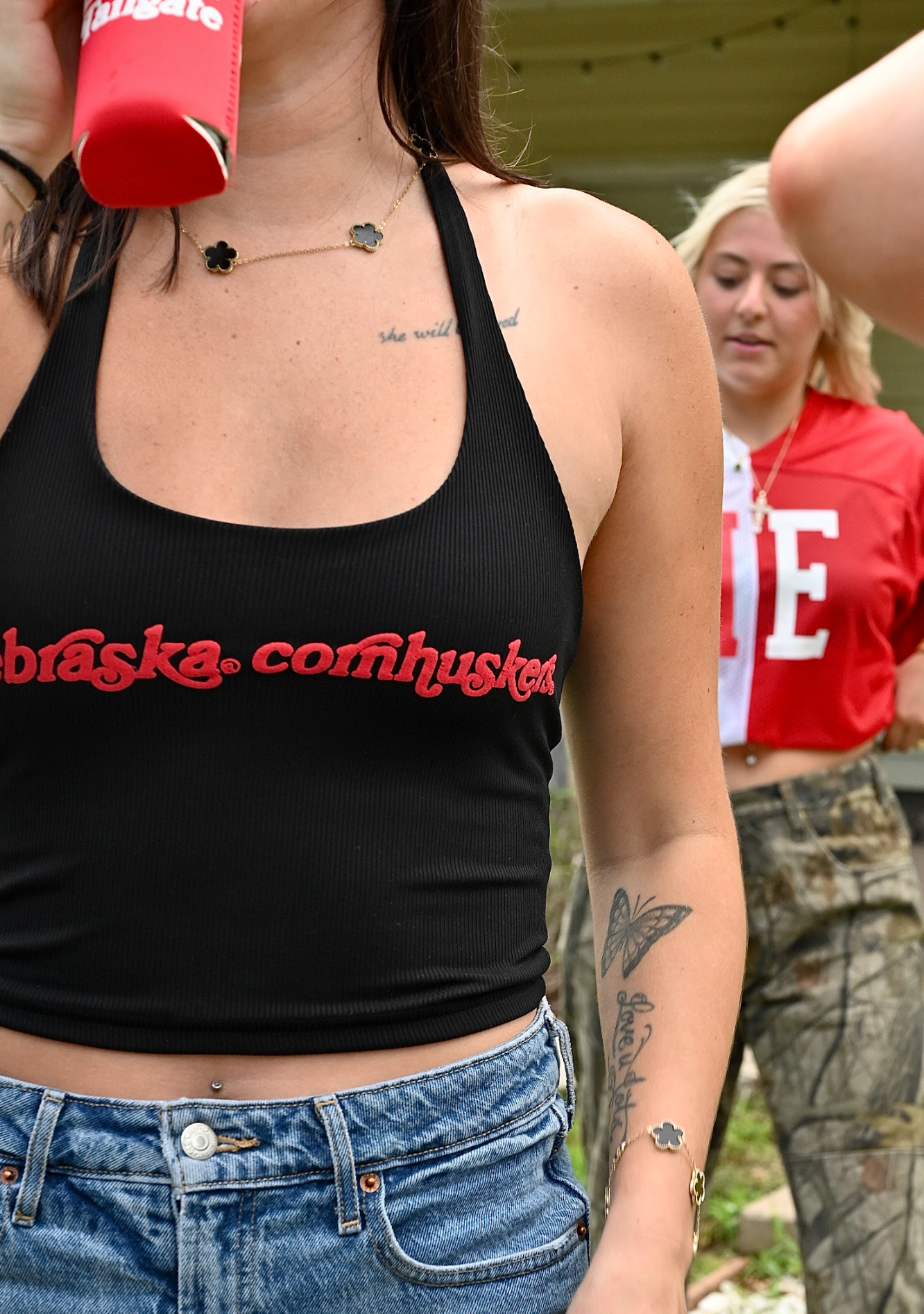 Nebraska Cornhuskers Halter Top - Black