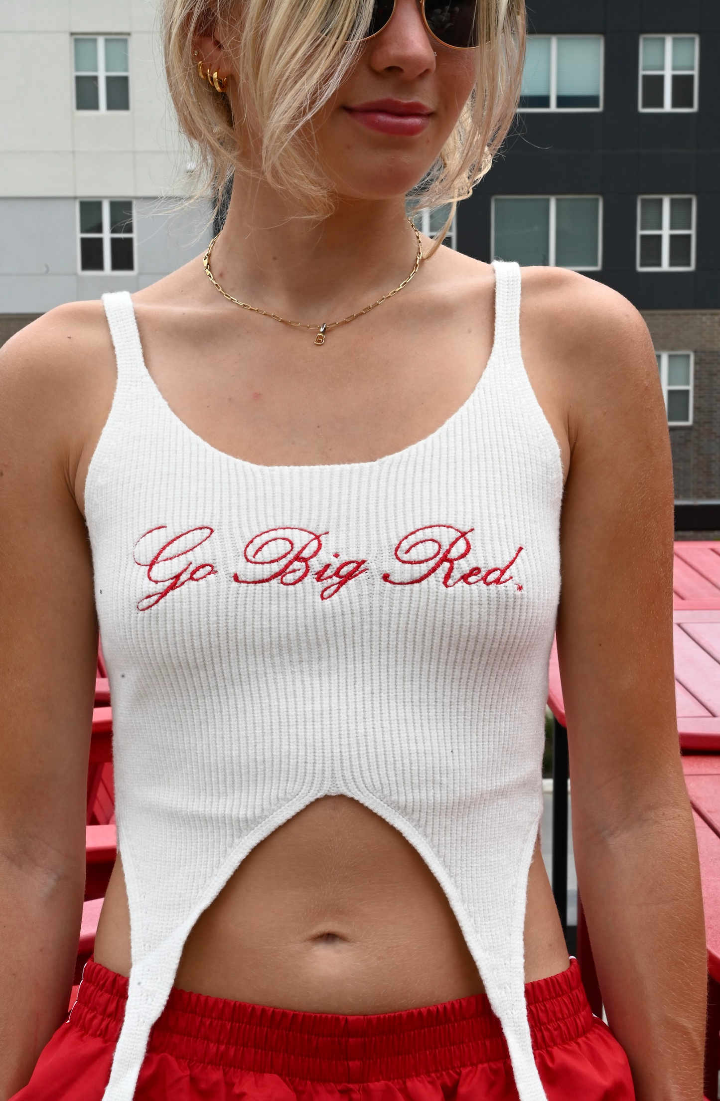 Go Big Red Tank - White