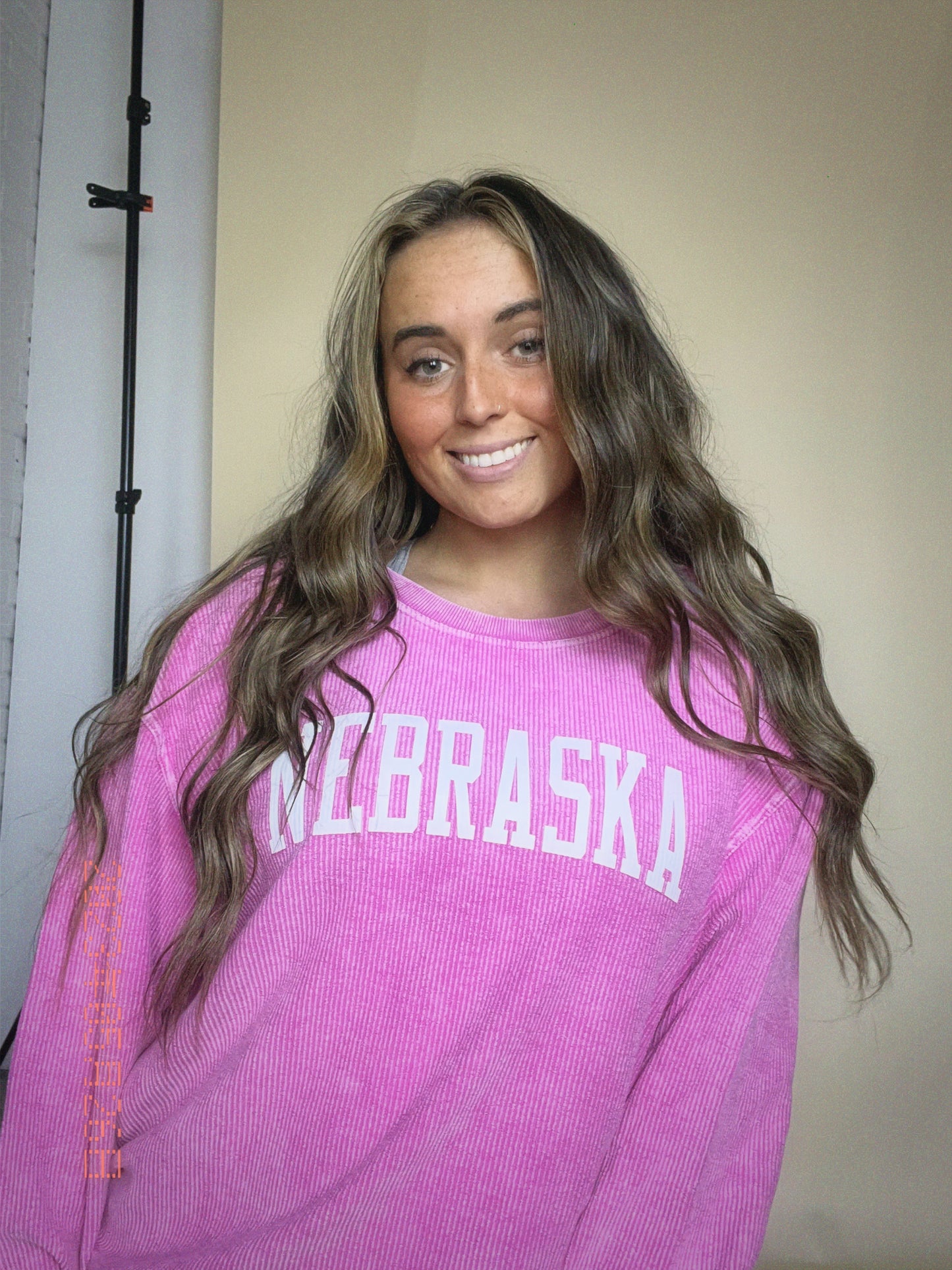 Nebraska Corded Crew - Pink