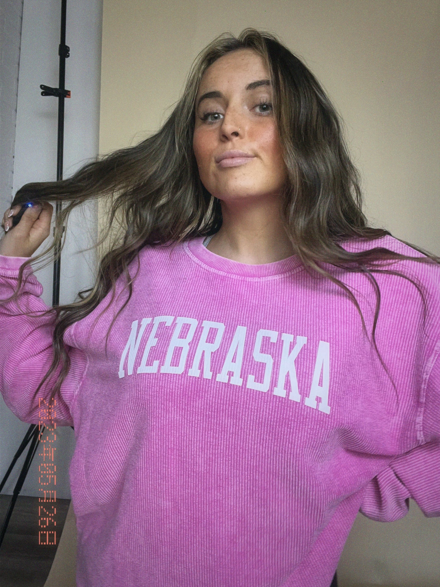 Nebraska Corded Crew - Pink