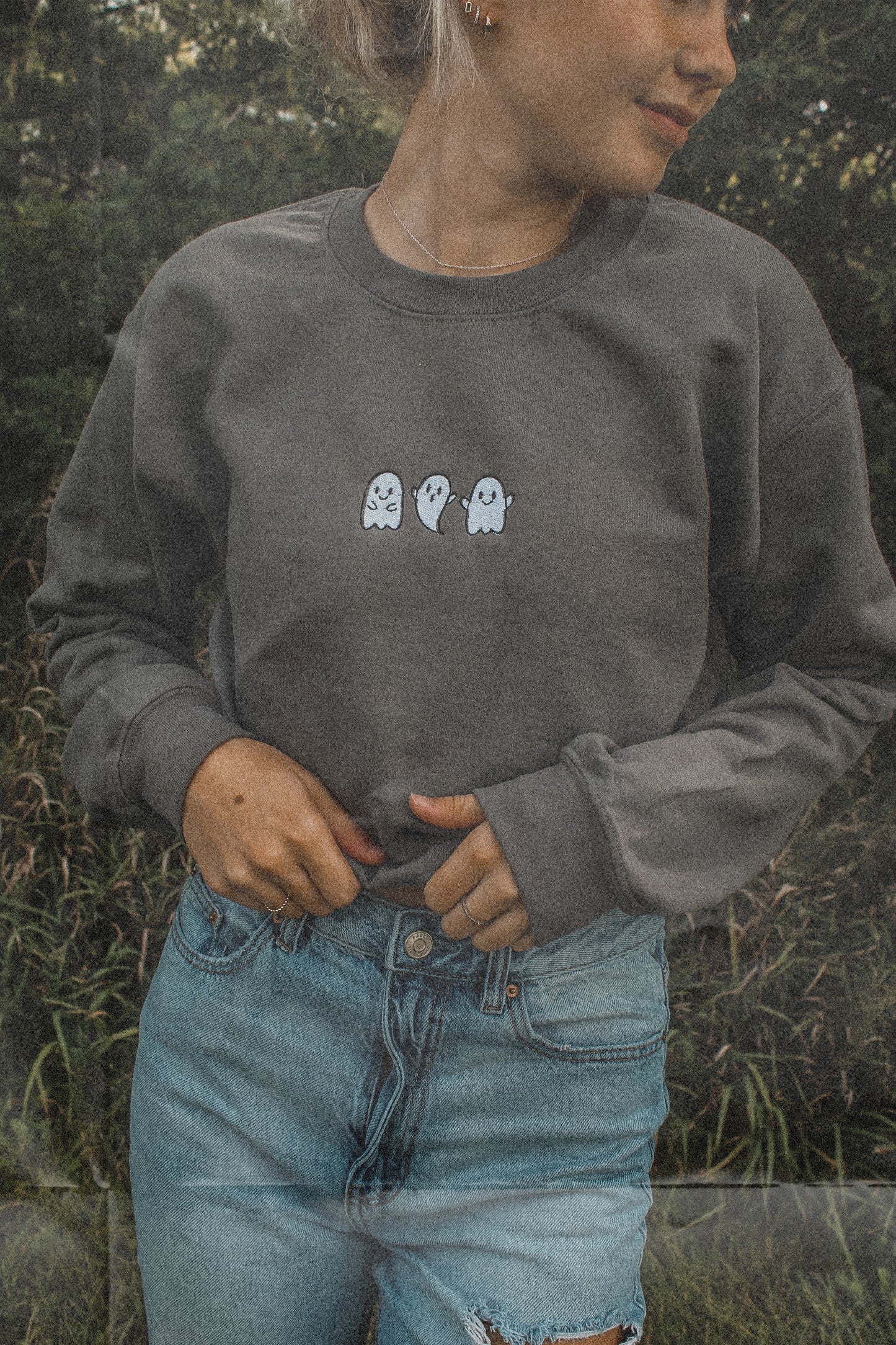 Lil Ghosts Embroidered Crew