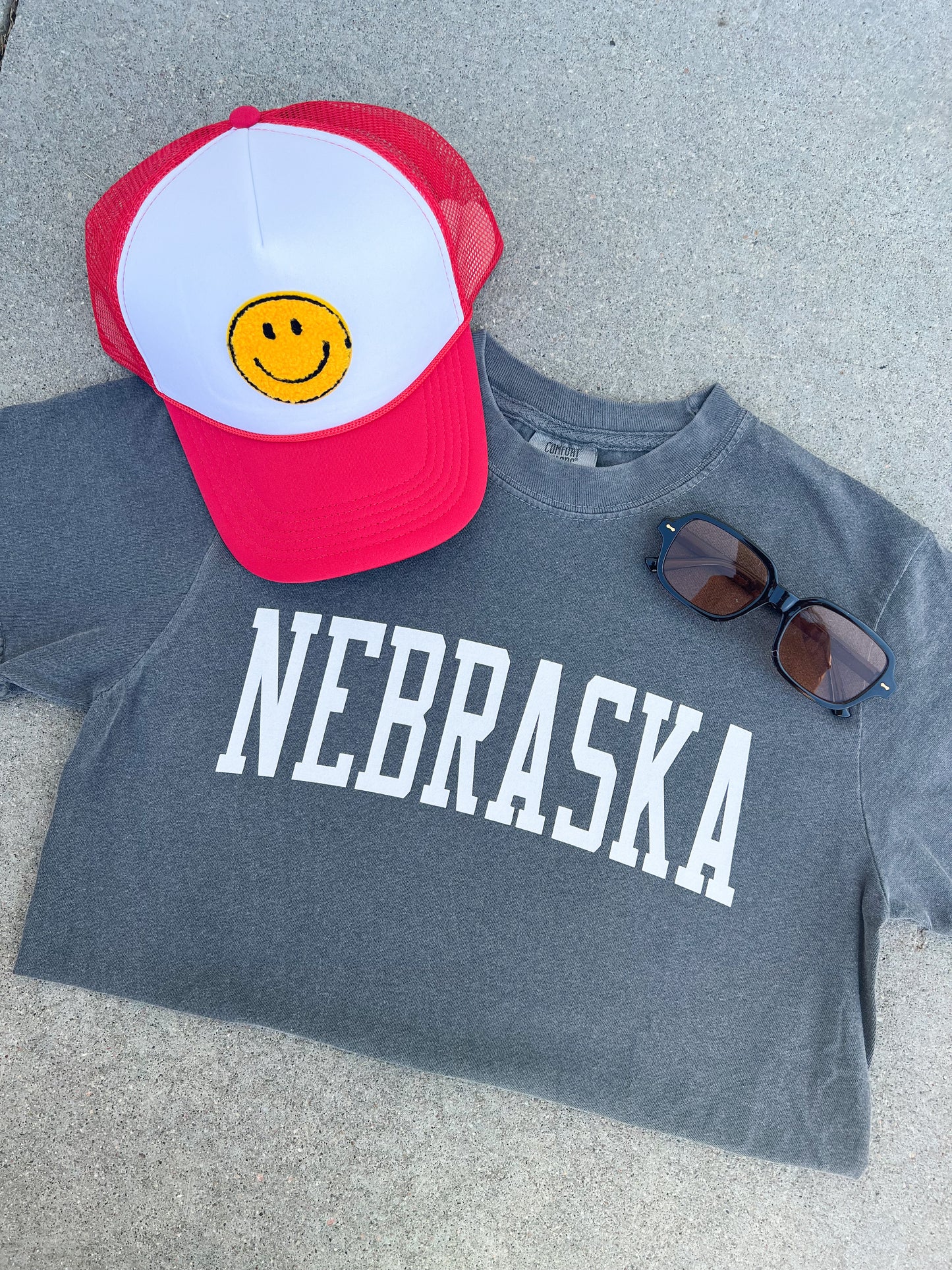 Nebraska Varsity Tee - Grey