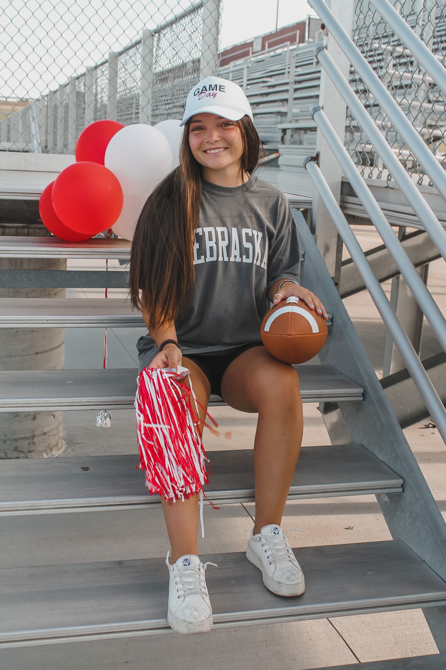 Nebraska Varsity Tee - Grey