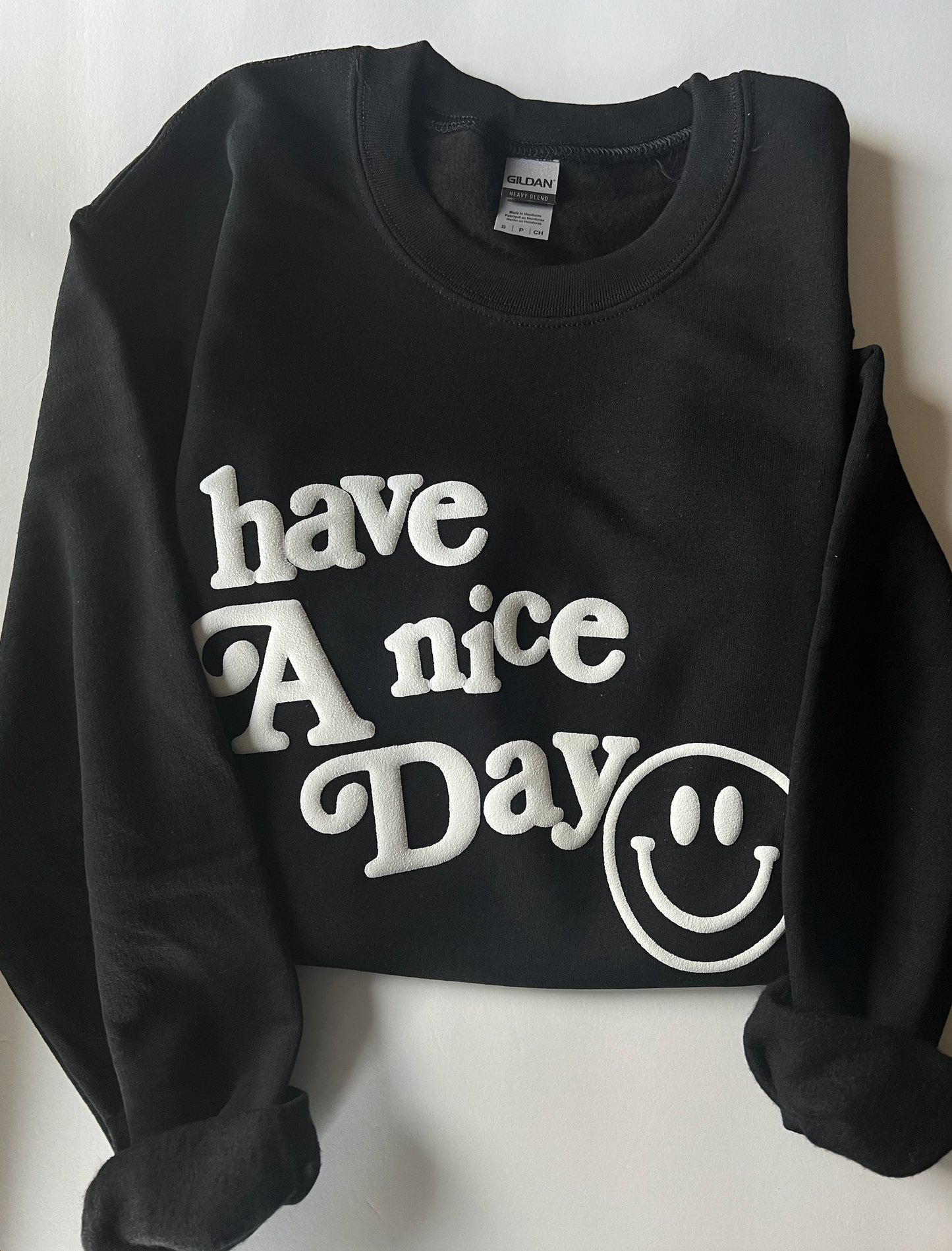 Have A Nice Day Puff Crew - Black