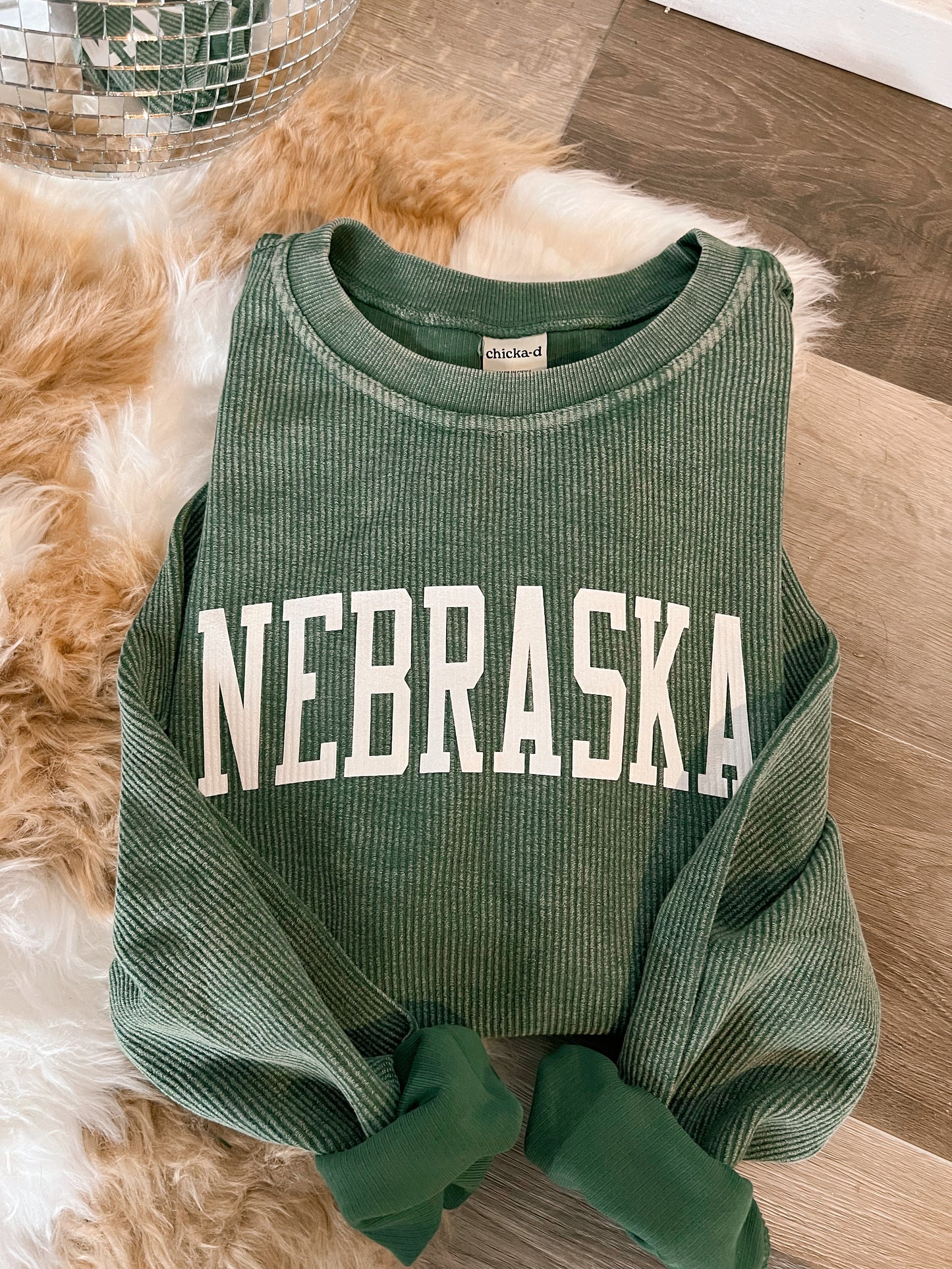 Nebraska Corded Crew - Green