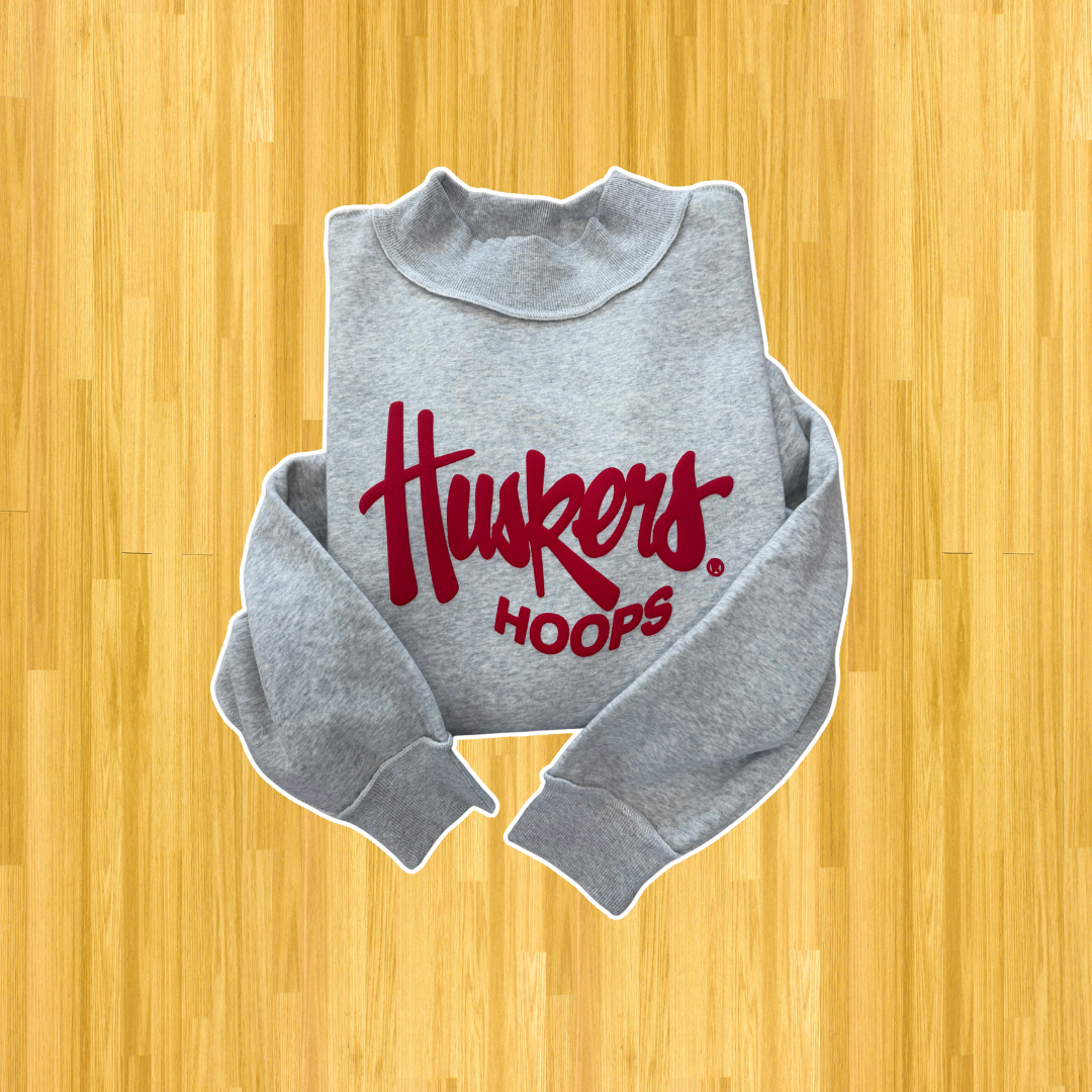 Husker Hoops Mock Neck Sweatshirt