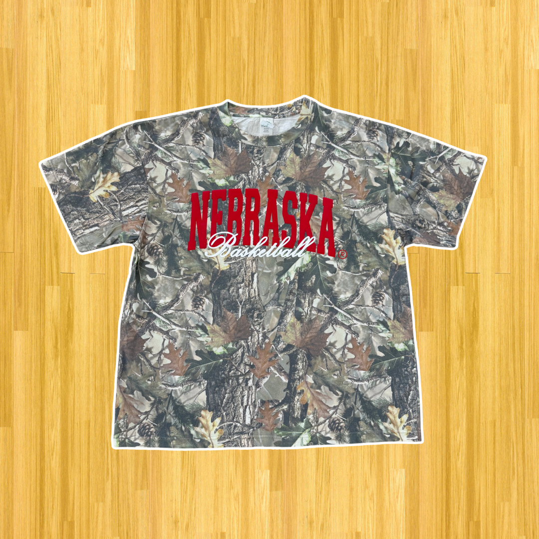Nebraska Basketball Tee - Camo