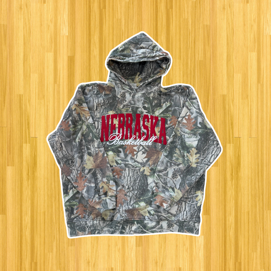 Nebraska Basketball Hoodie - Camo