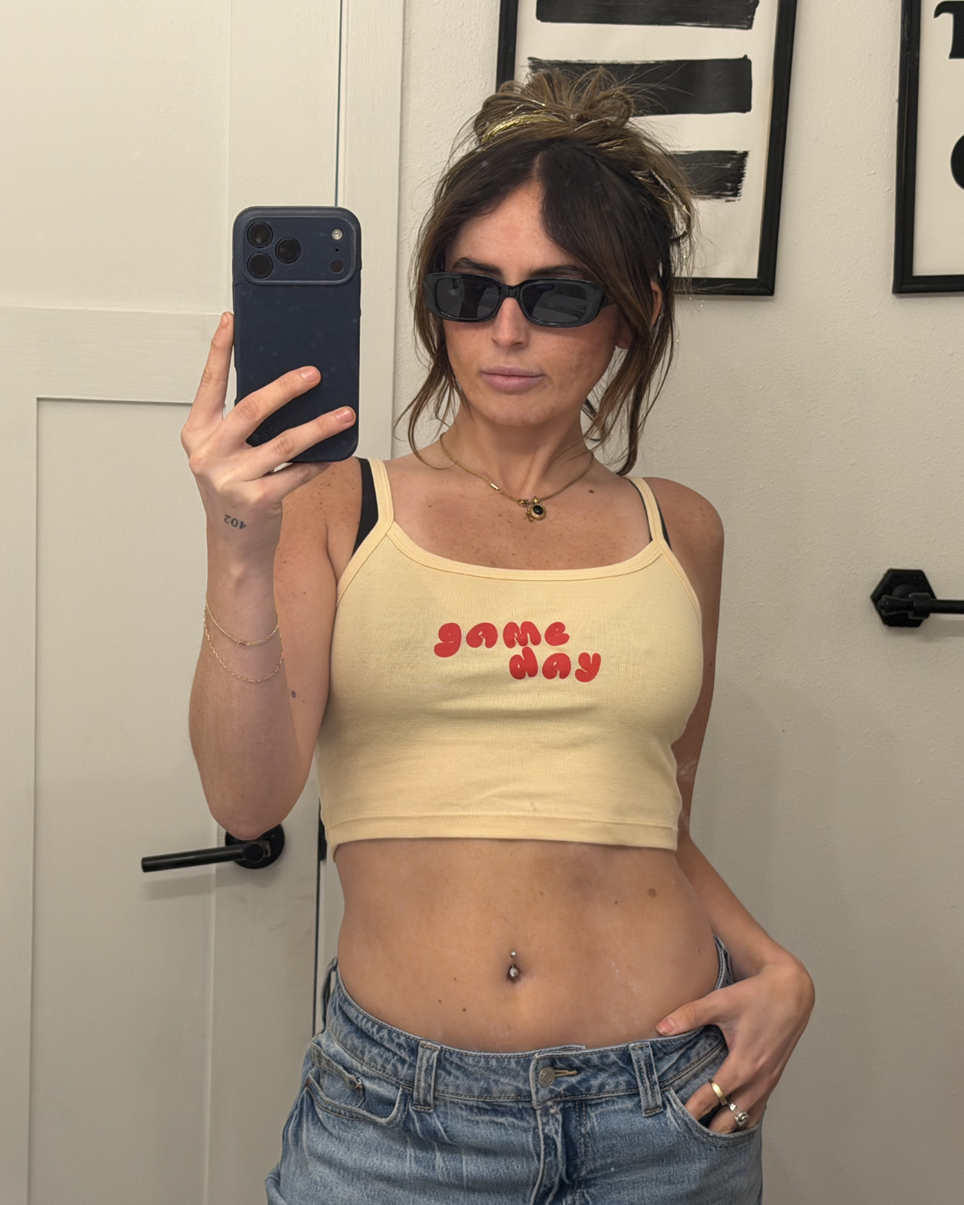 game day spaghetti strap tank