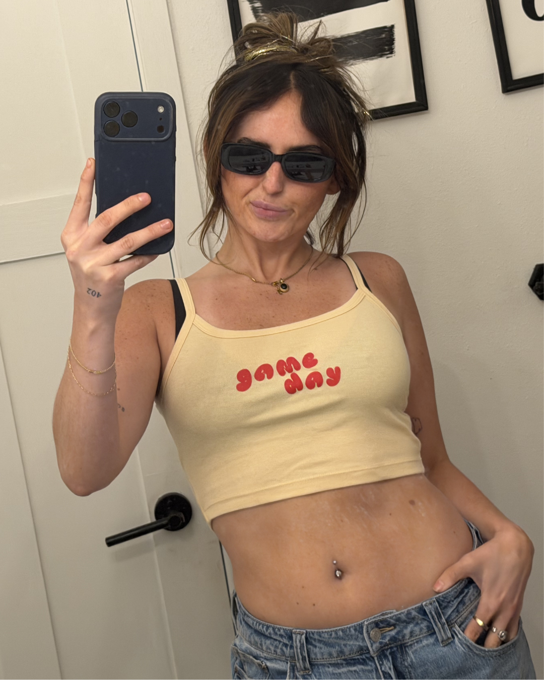 game day spaghetti strap tank