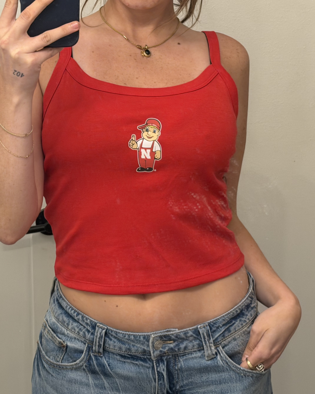 lil red spaghetti strap tank - red