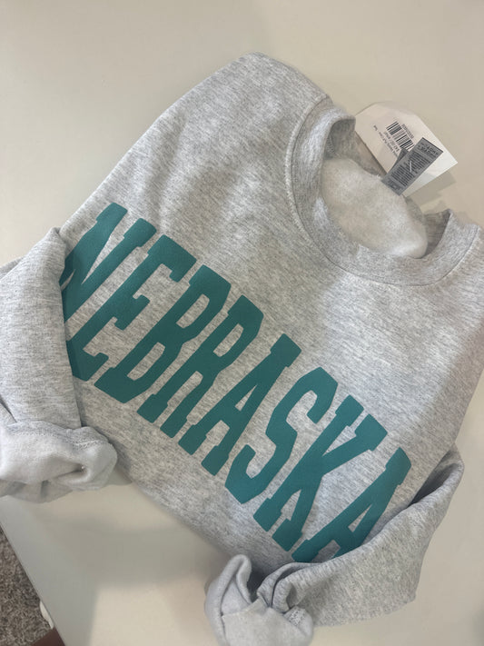 Nebraska Varsity Puff Crew - Teal