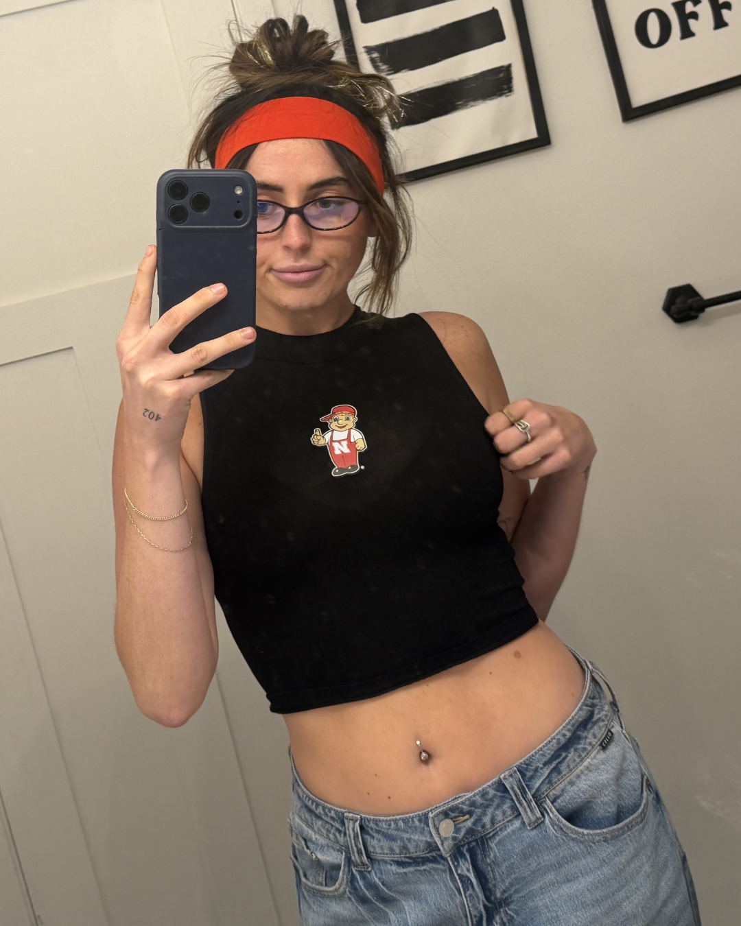 lil red mock neck tank