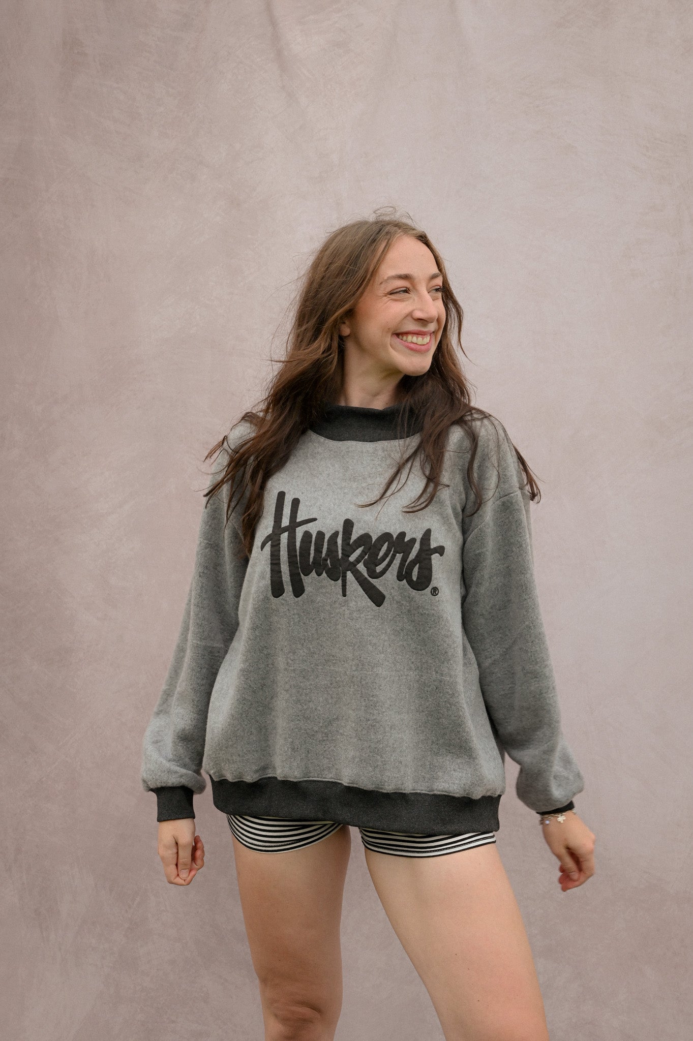 huskers reversible mock neck