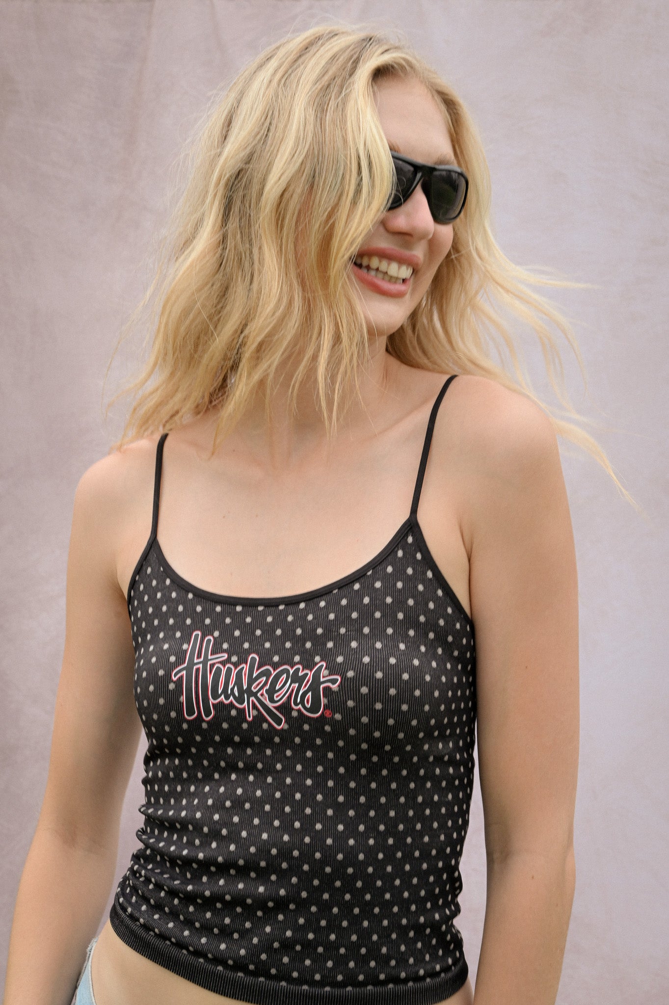polka dot reversible tank top