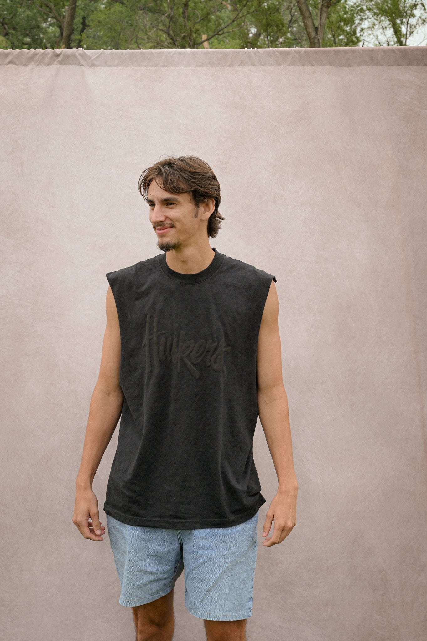 nebraska huskers black muscle tee