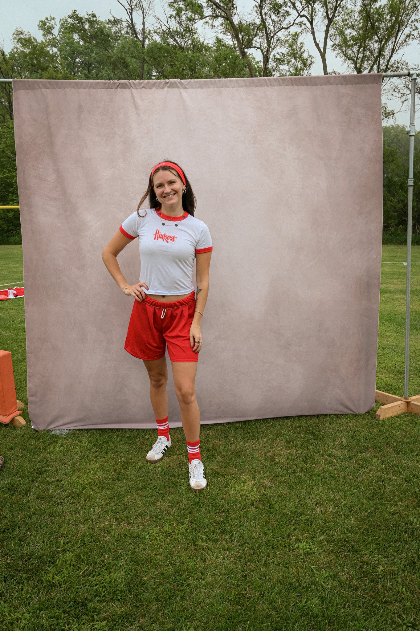 nebraska huskers colorblock baby tee