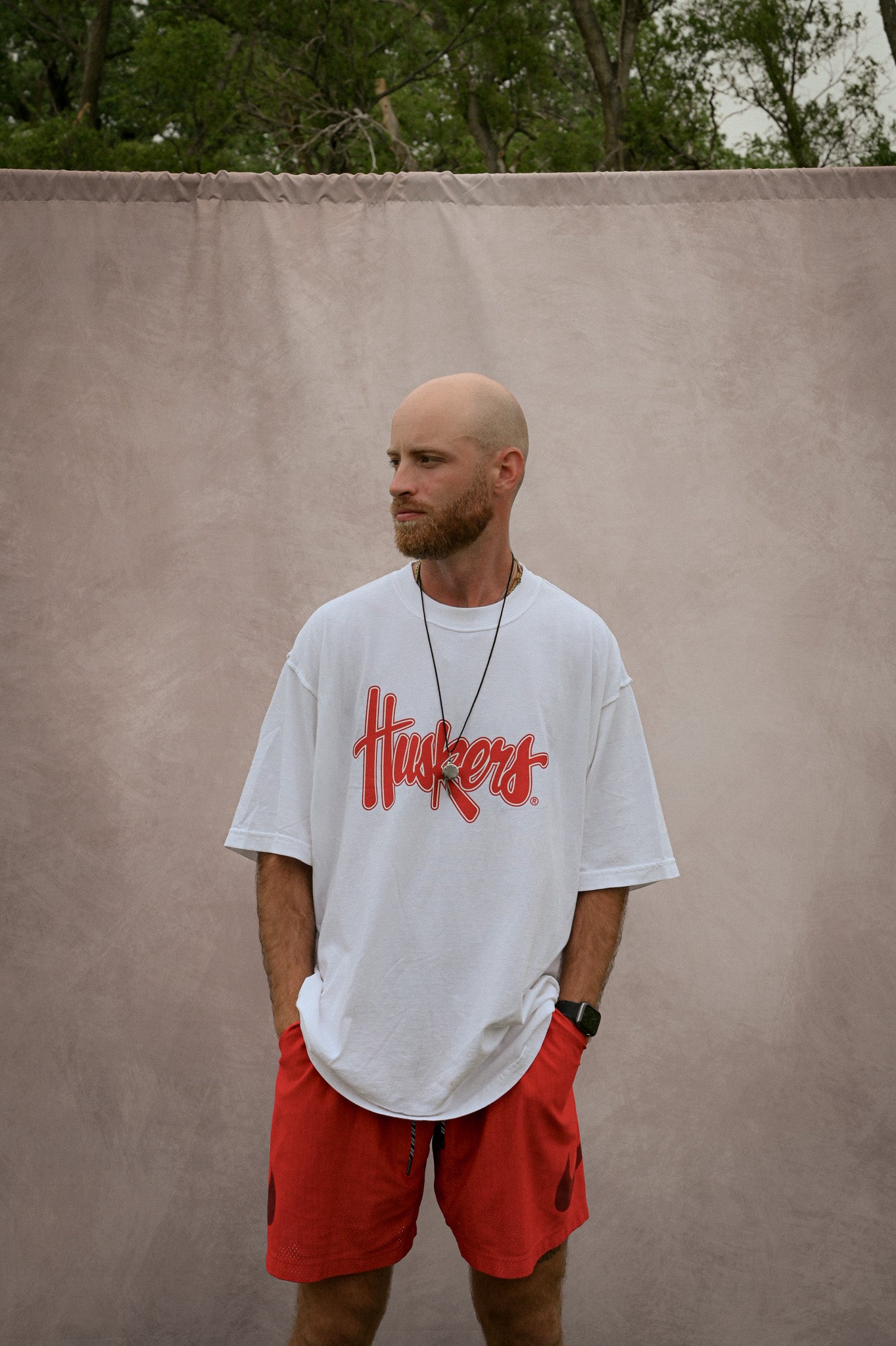 reverse hem nebraska huskers white tee