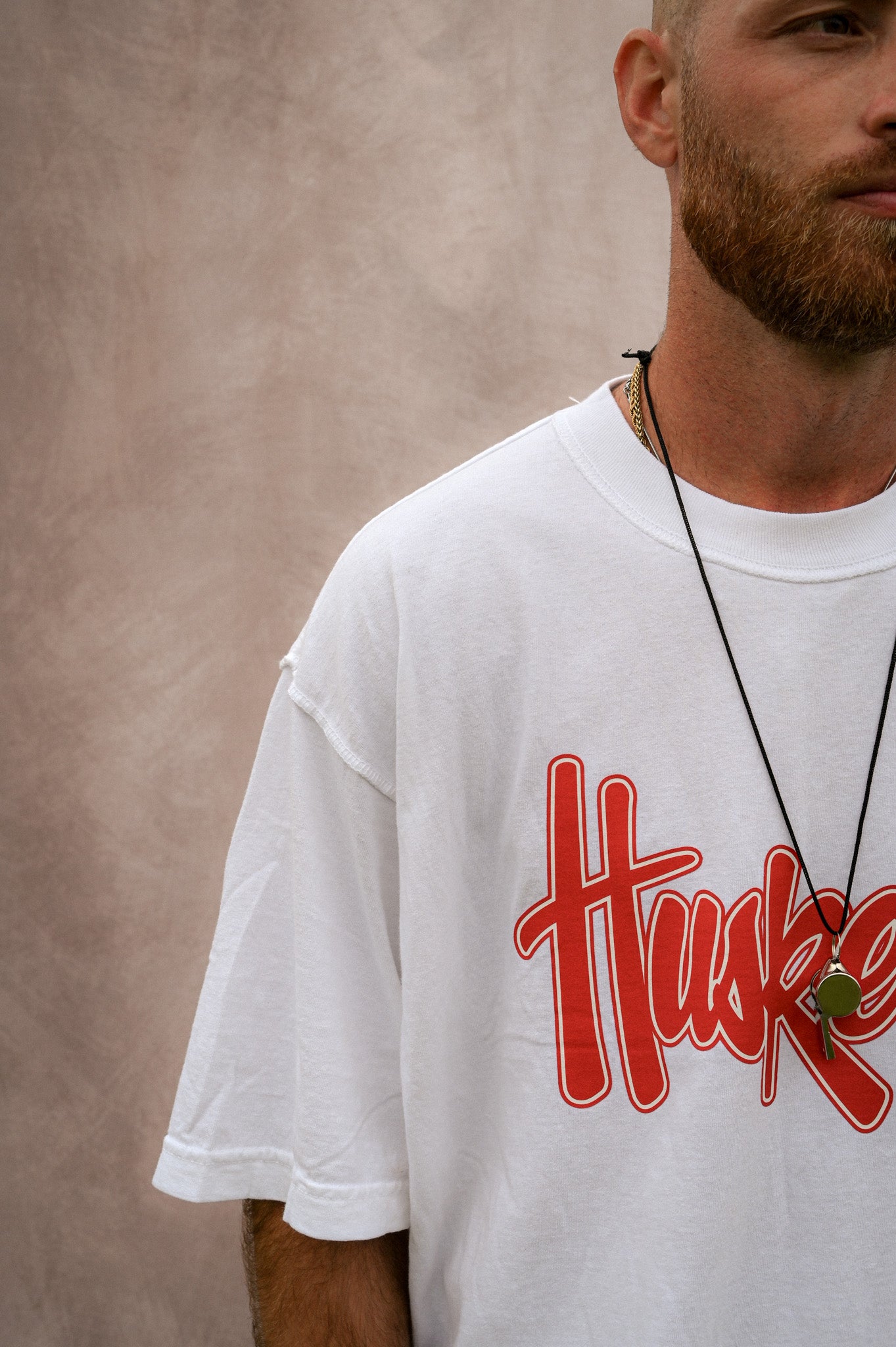 reverse hem nebraska huskers white tee
