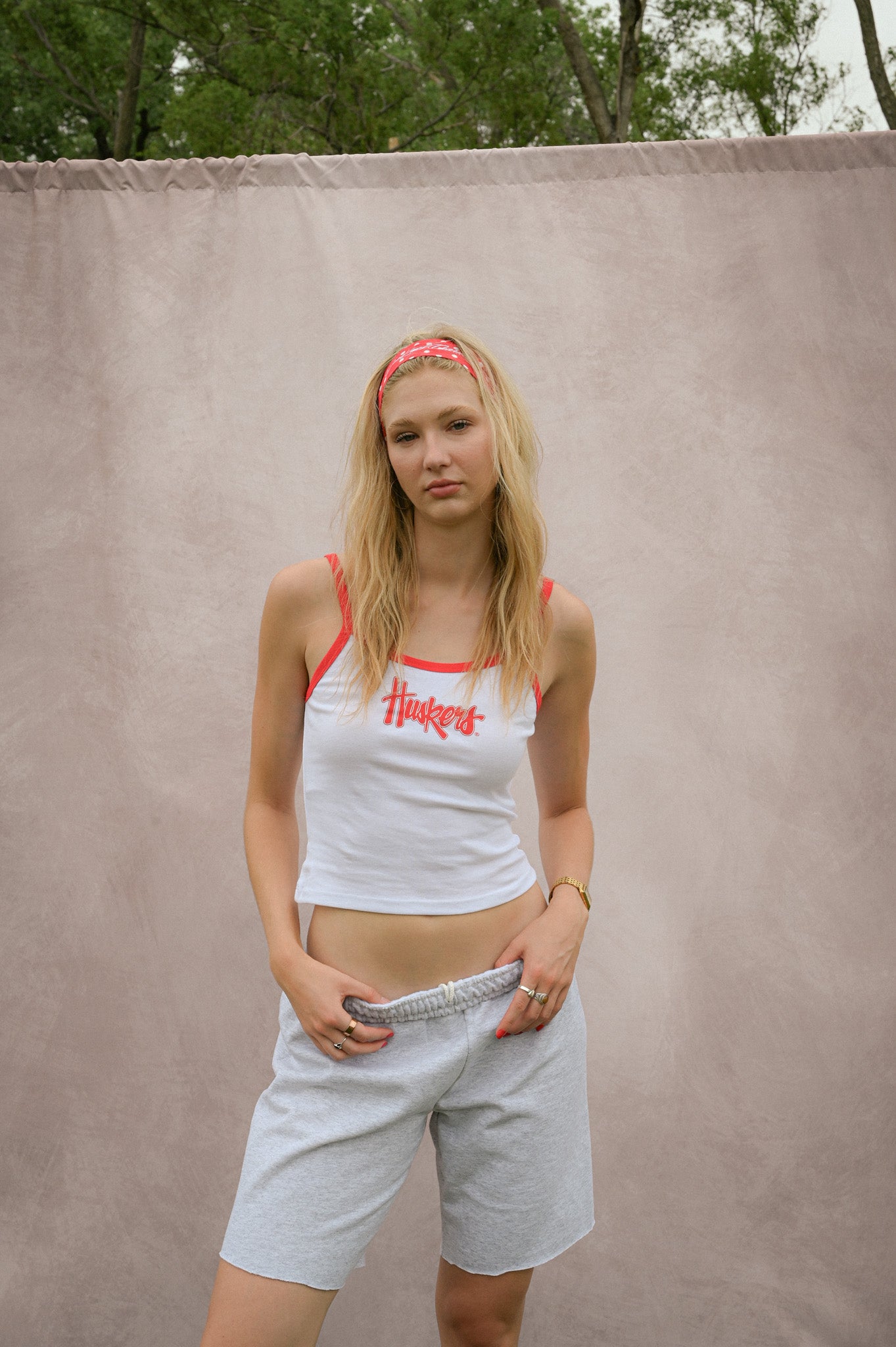 huskers vintage colorblock tank top