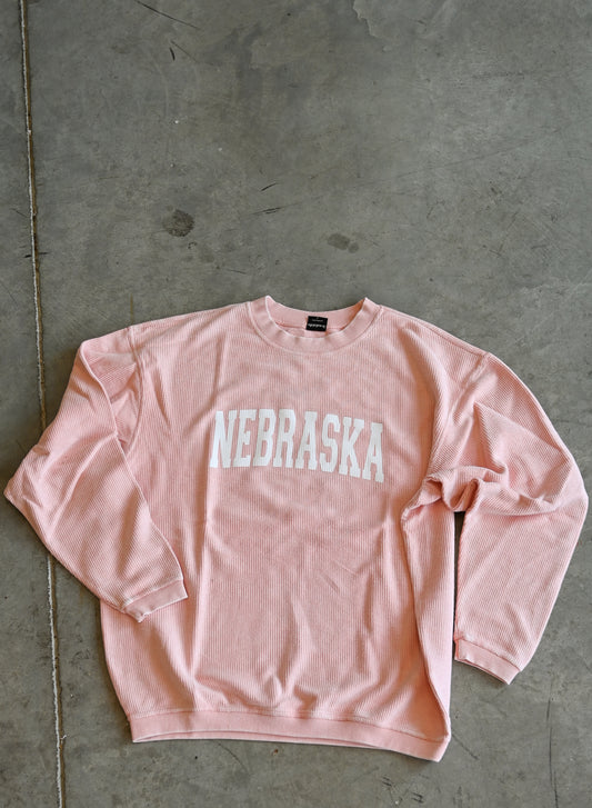 Nebraska Corded Crew - Pink