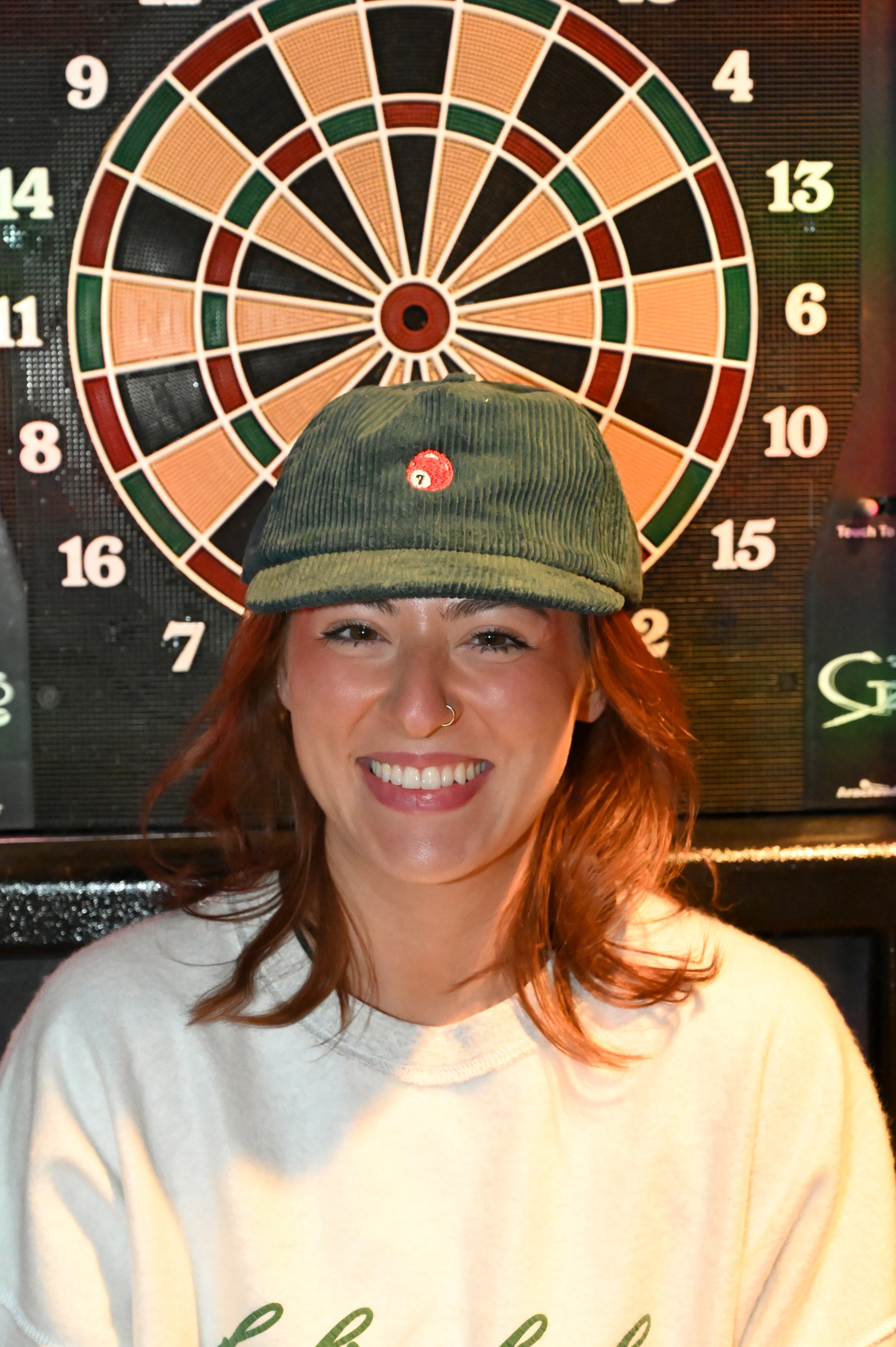 lucky 7 ball corduroy hat
