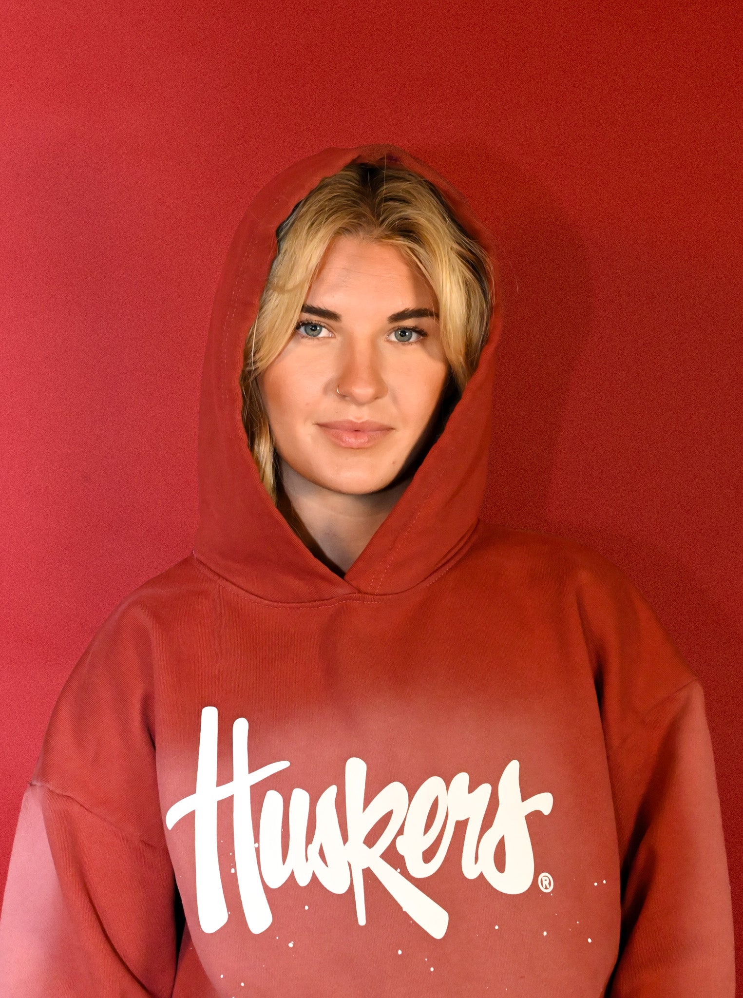 vintage painted nebraska huskers hoodie