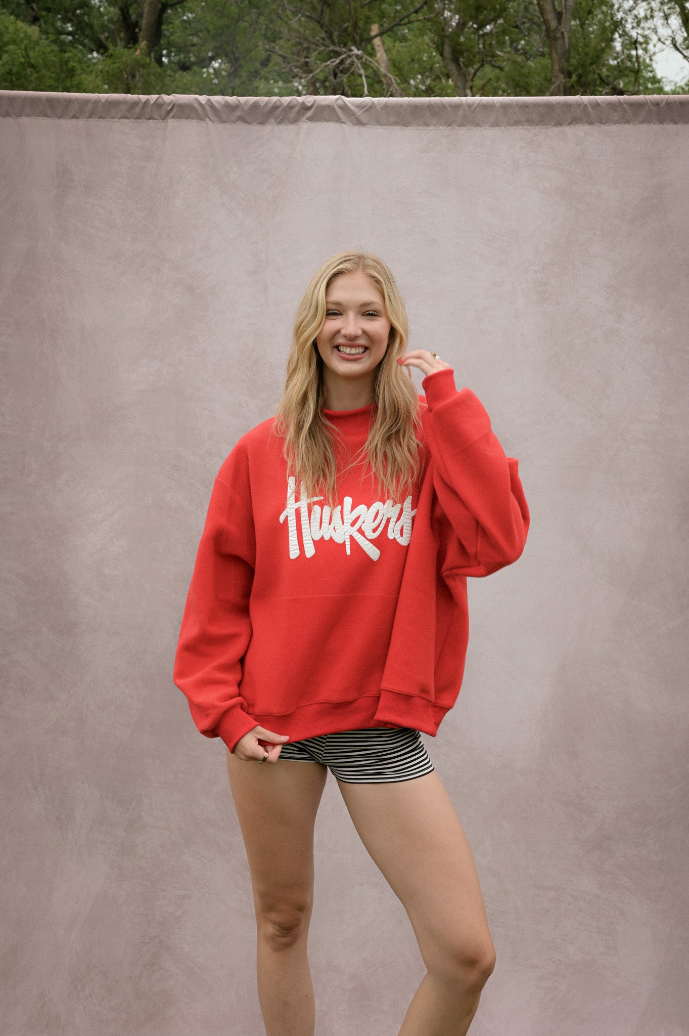 nebraska huskers red mock neck