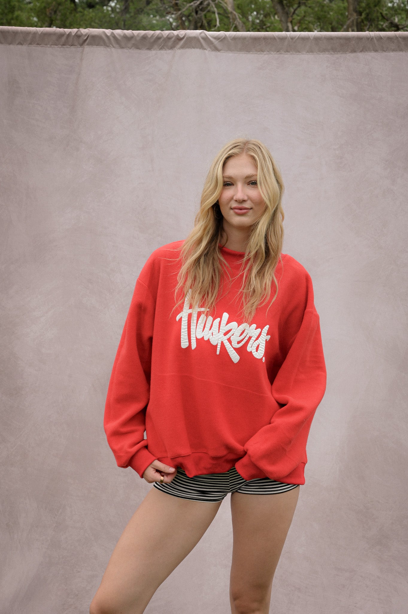 nebraska huskers red mock neck