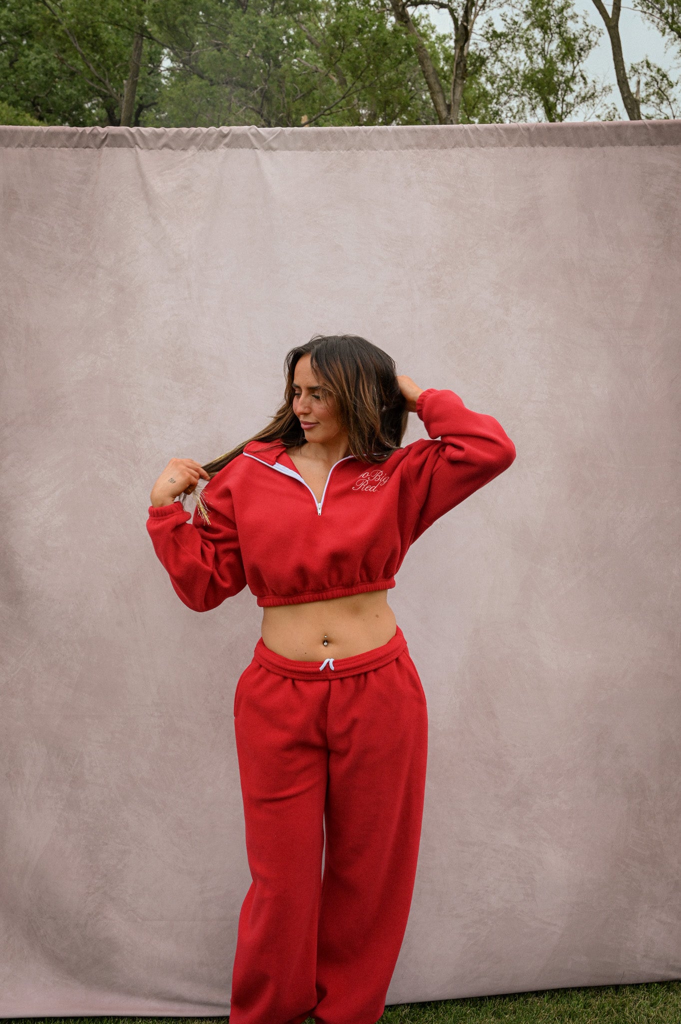 gbr fleece cropped quarter zip