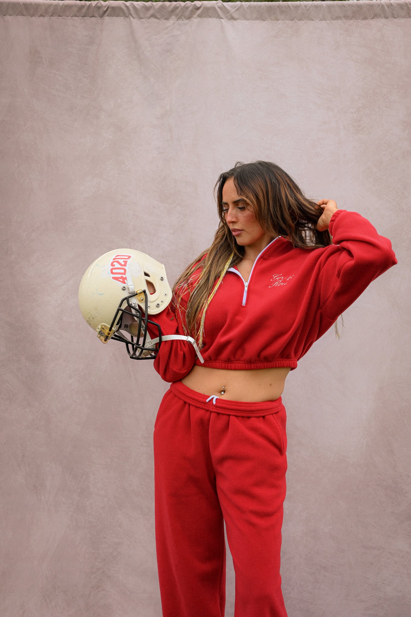 gbr fleece cropped quarter zip