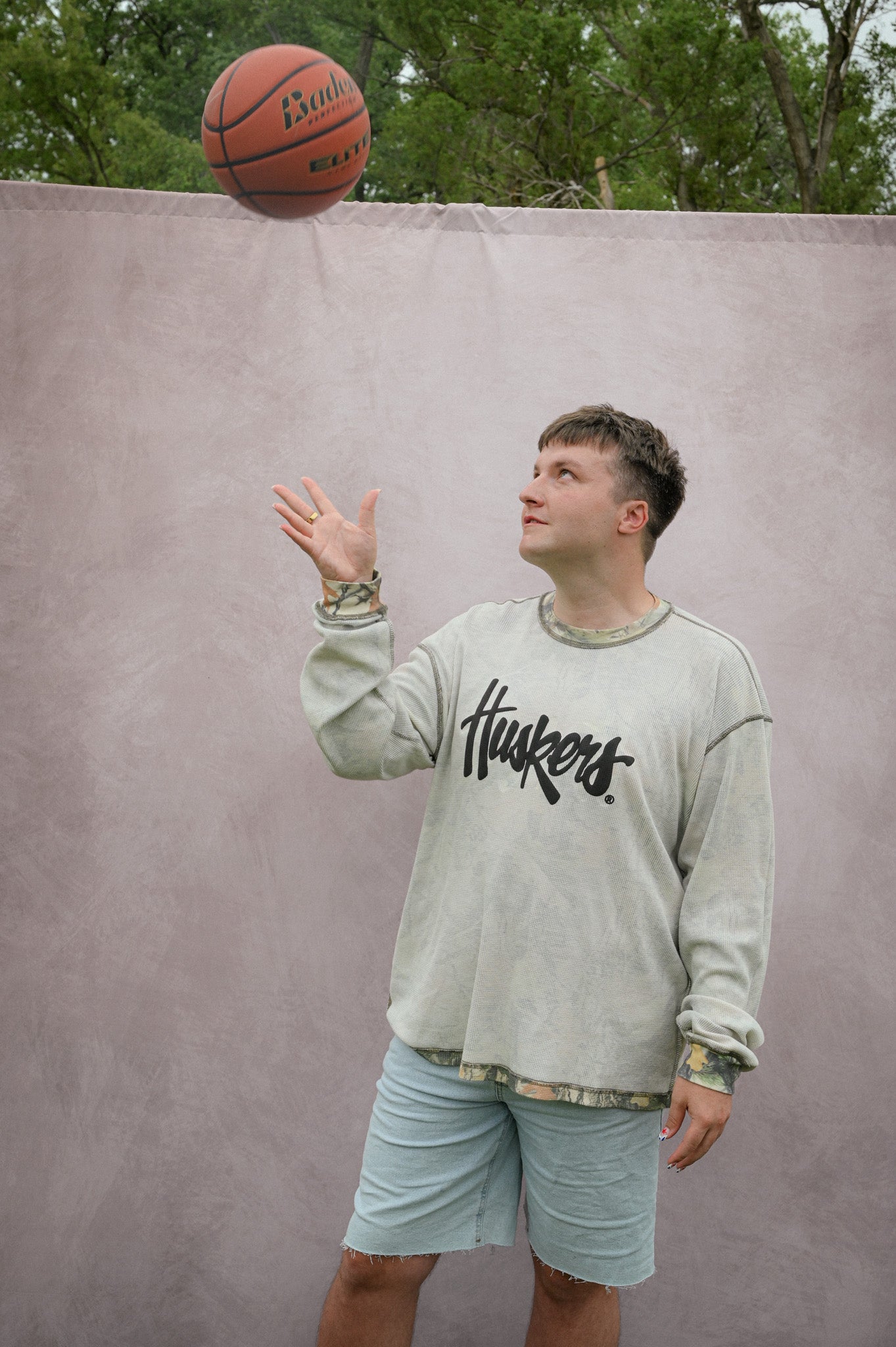 huskers camo waffle long sleeve