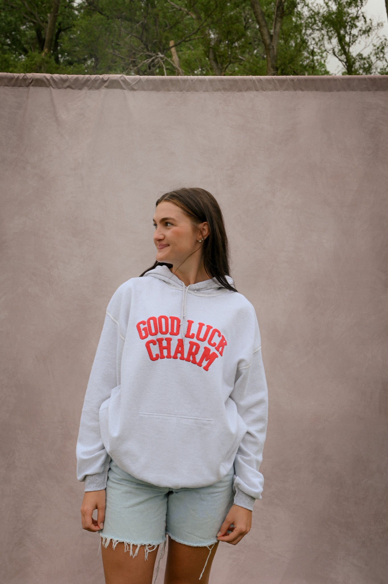good luck charm inside-out hoodie