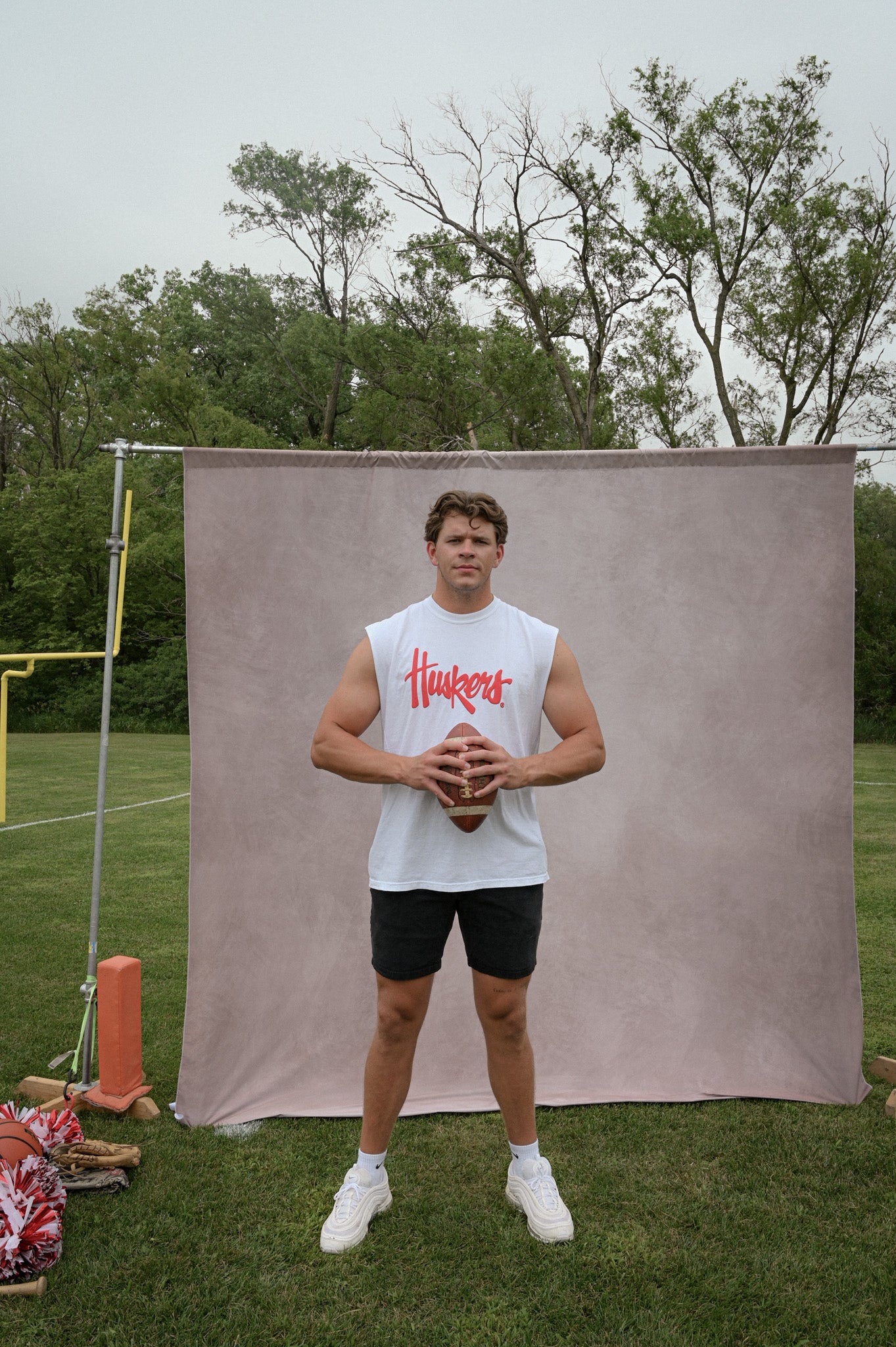 nebraska huskers white muscle tee