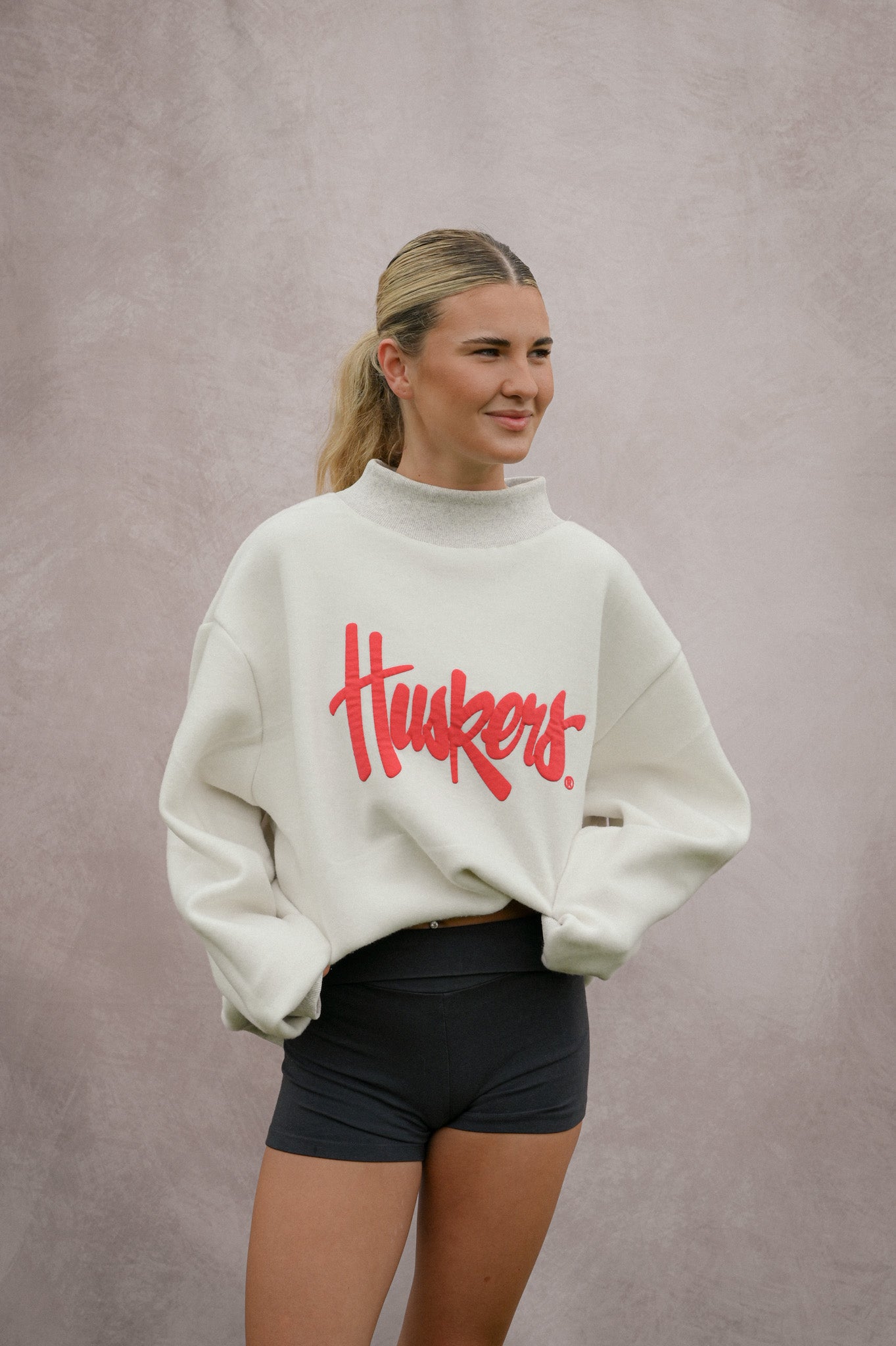 inside out light grey mock neck