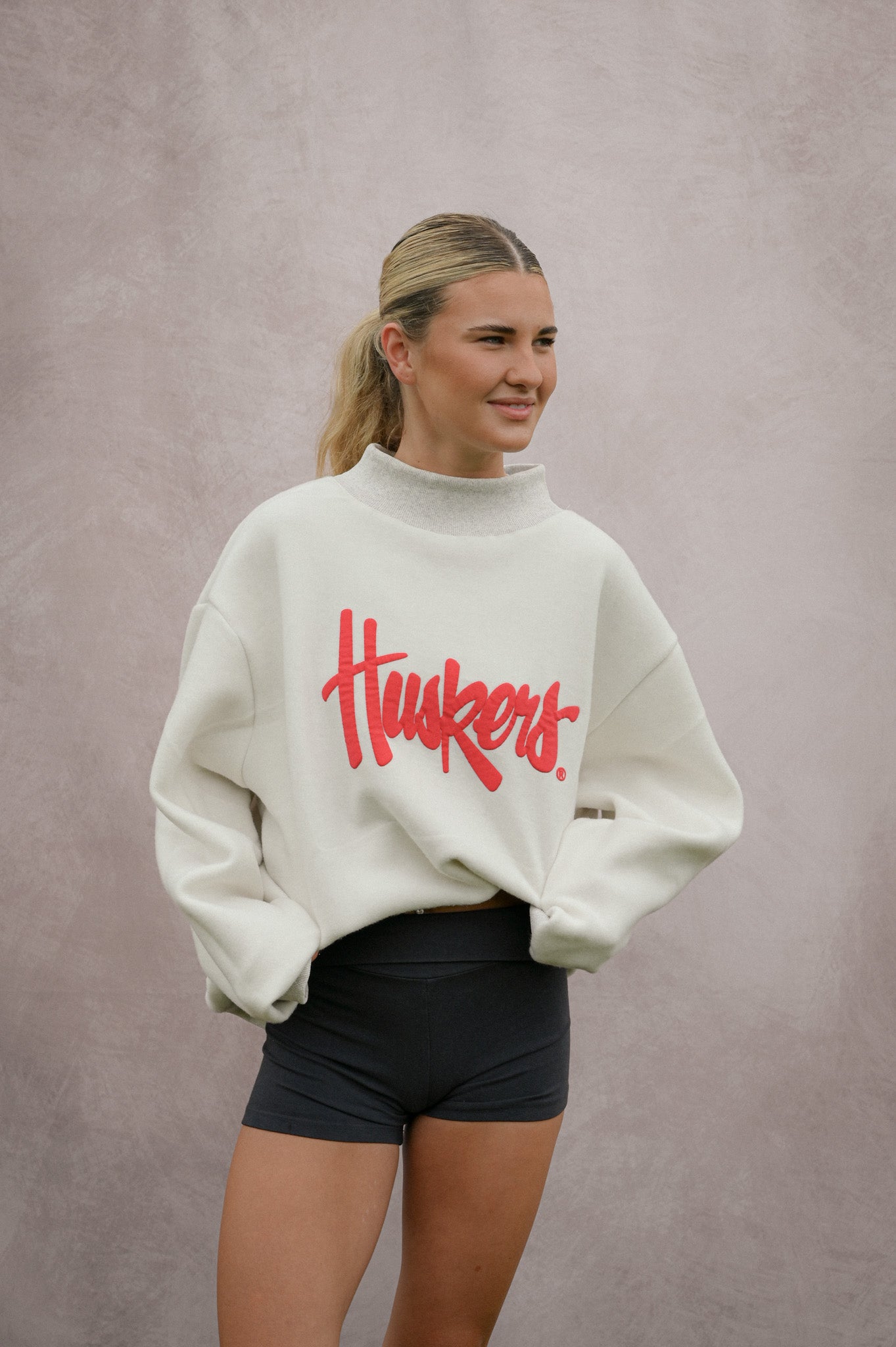 inside out light grey mock neck