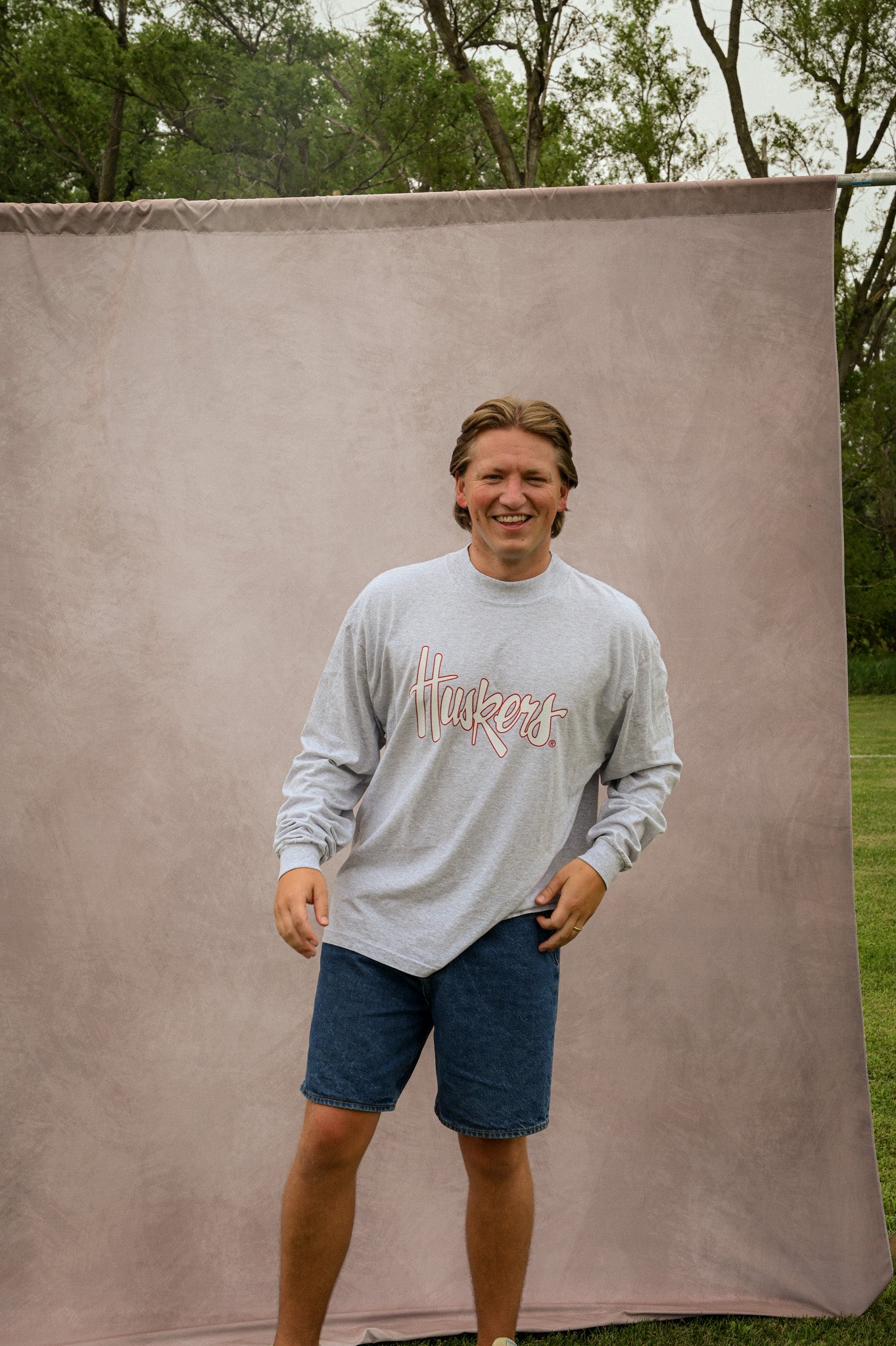 huskers mock neck long sleeve