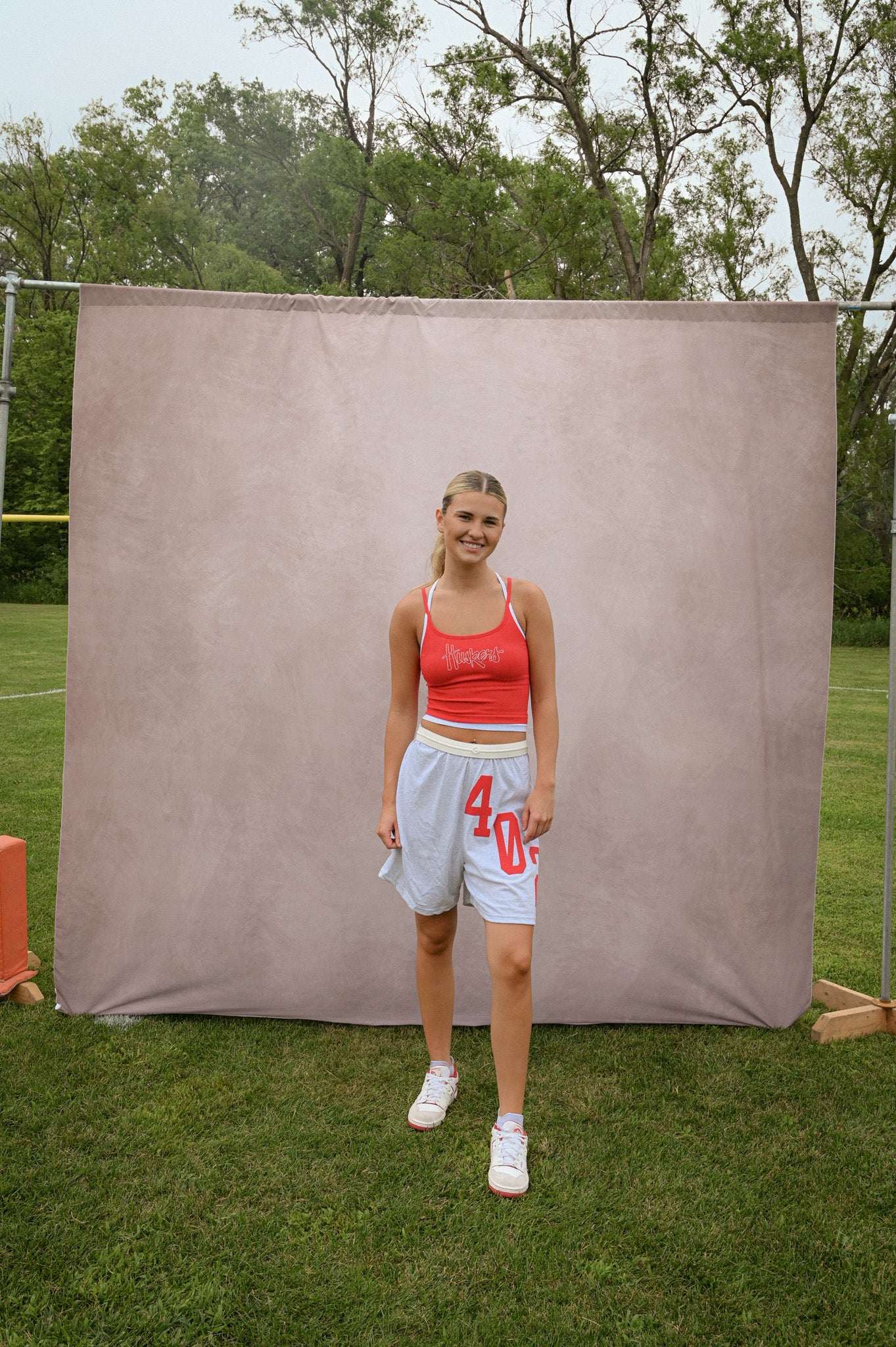 husker double layered crop tank